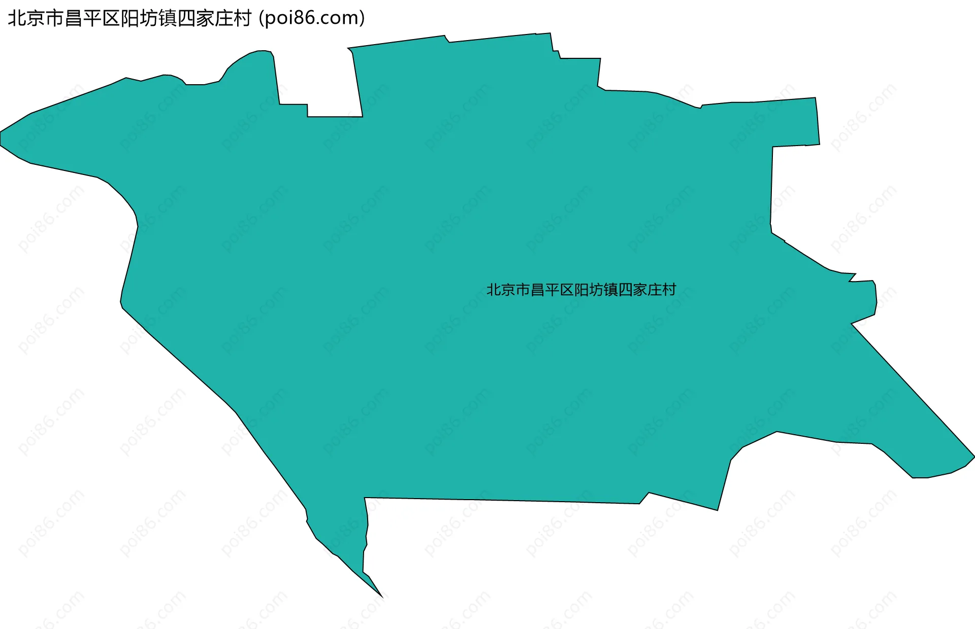 北京市昌平区阳坊镇四家庄村边界地图