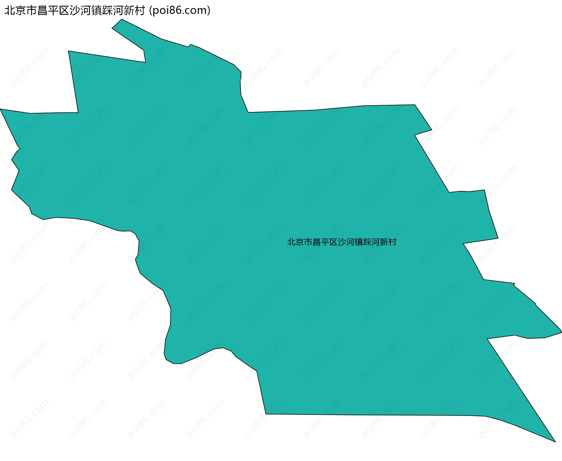 北京市昌平区沙河镇踩河新村边界地图