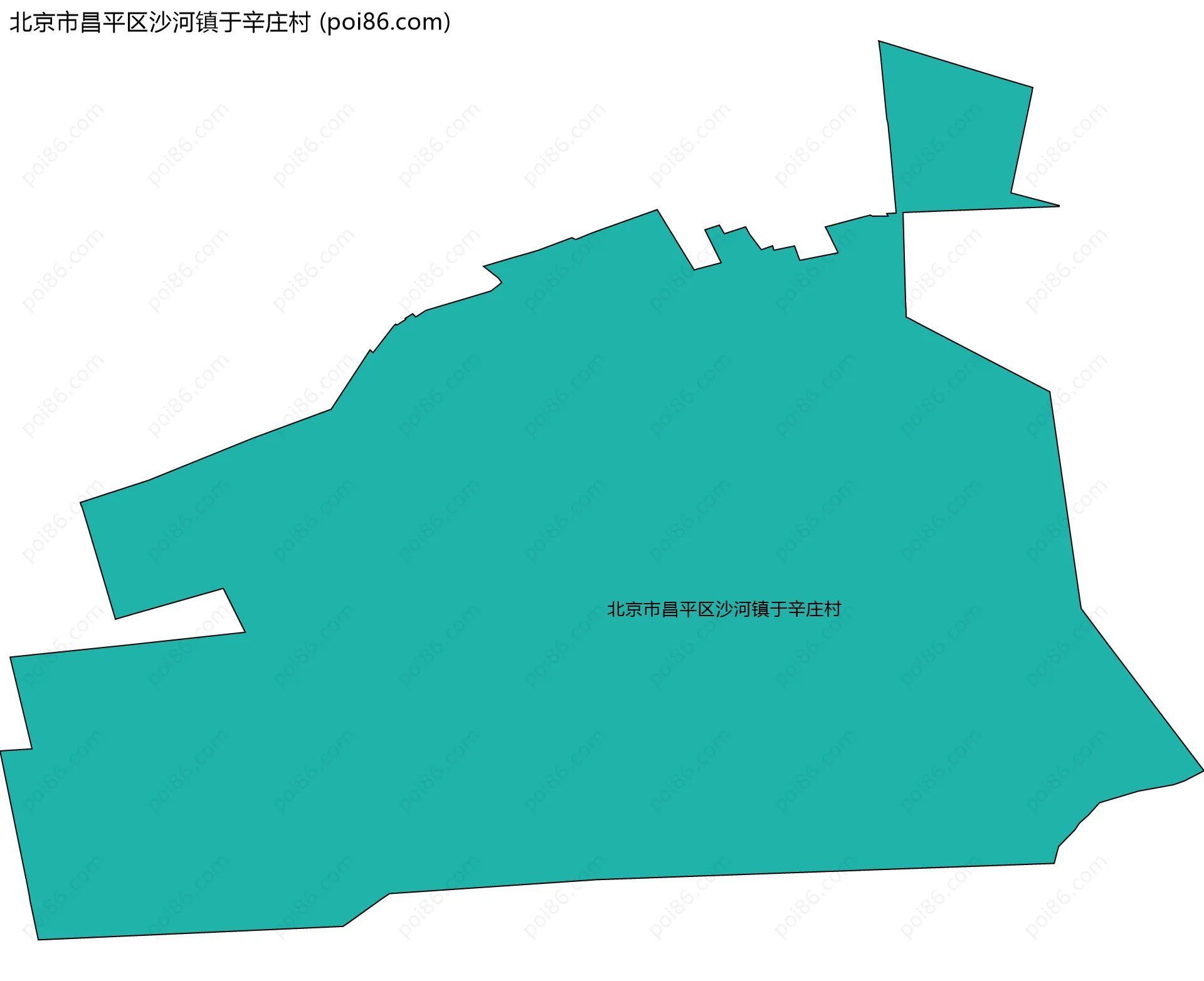 北京市昌平区沙河镇于辛庄村边界地图