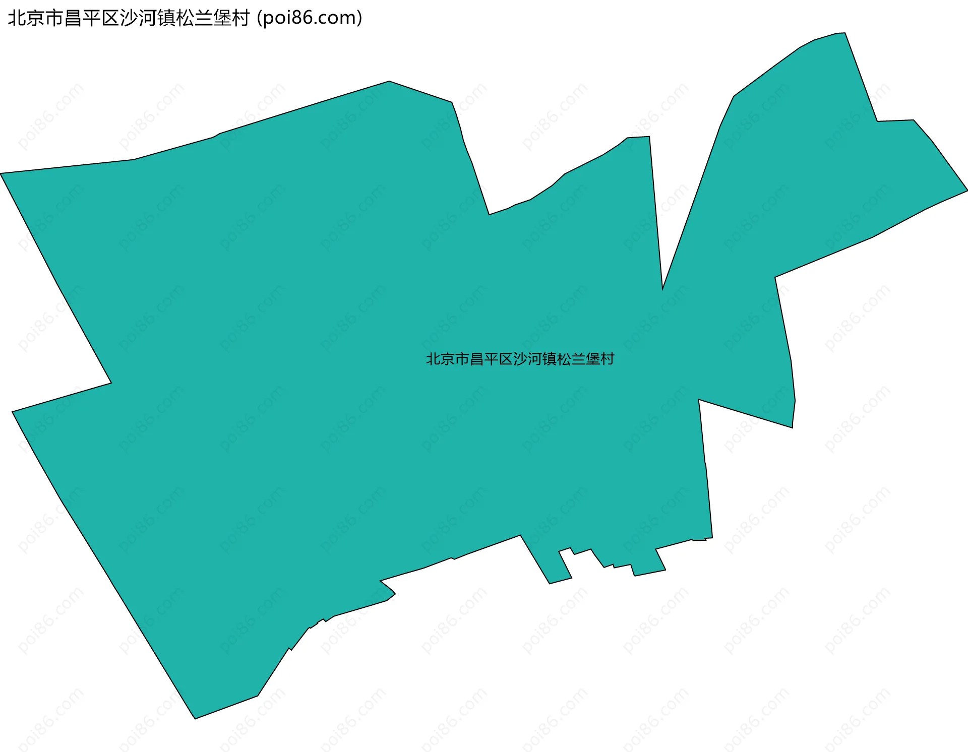 北京市昌平区沙河镇松兰堡村边界地图