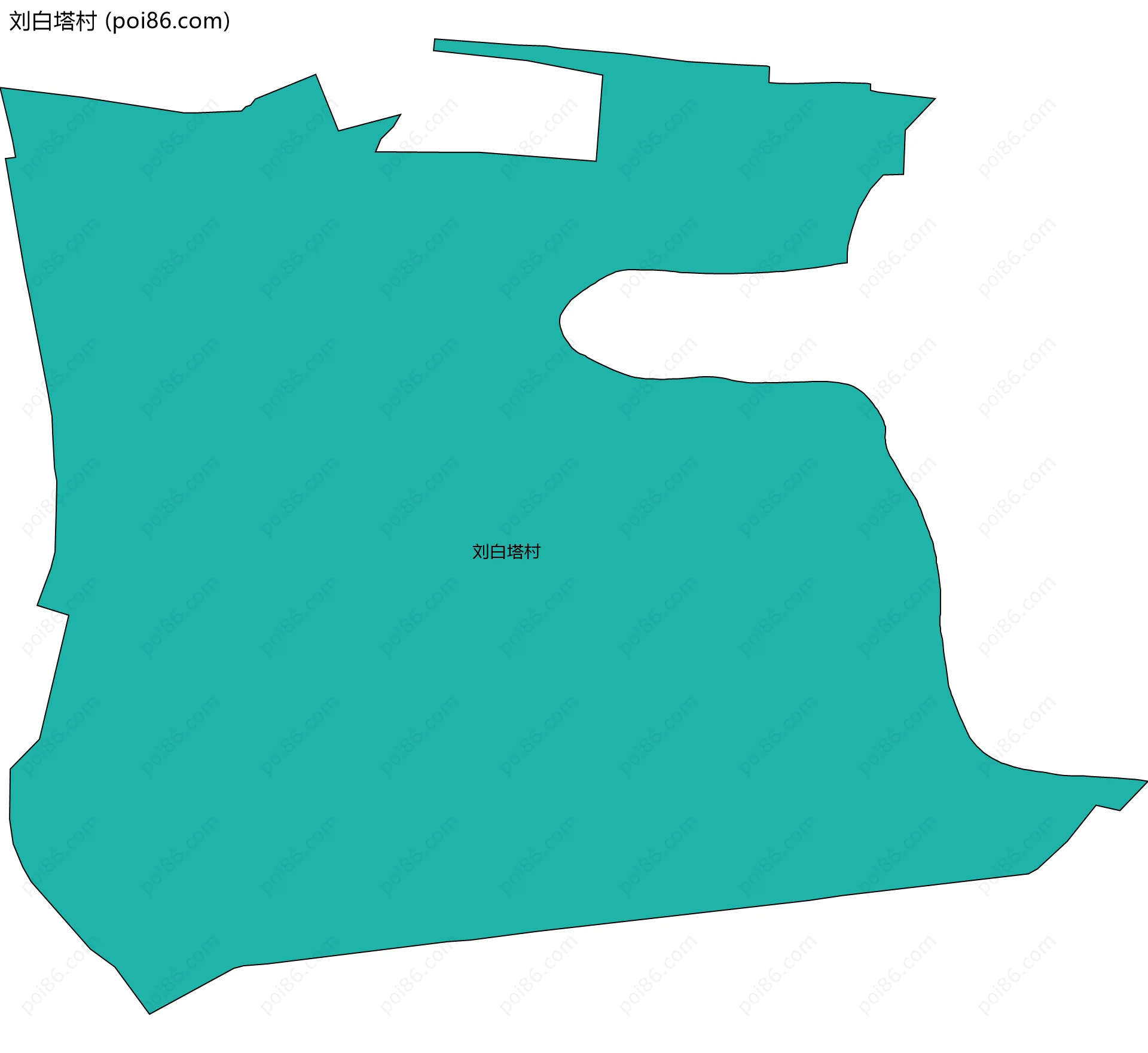 刘白塔村边界地图