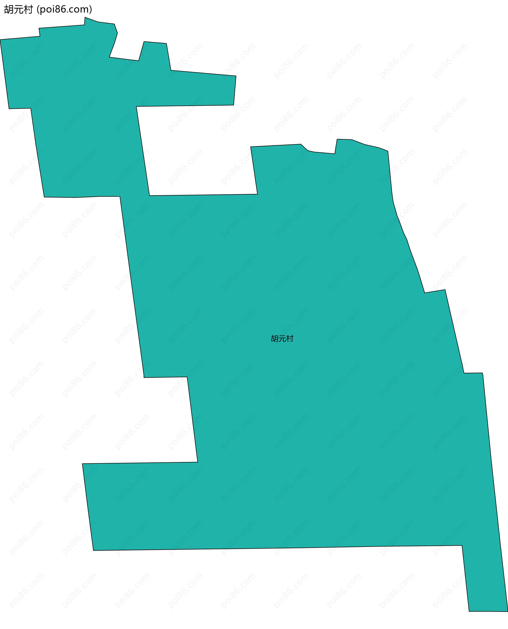 胡元村边界地图