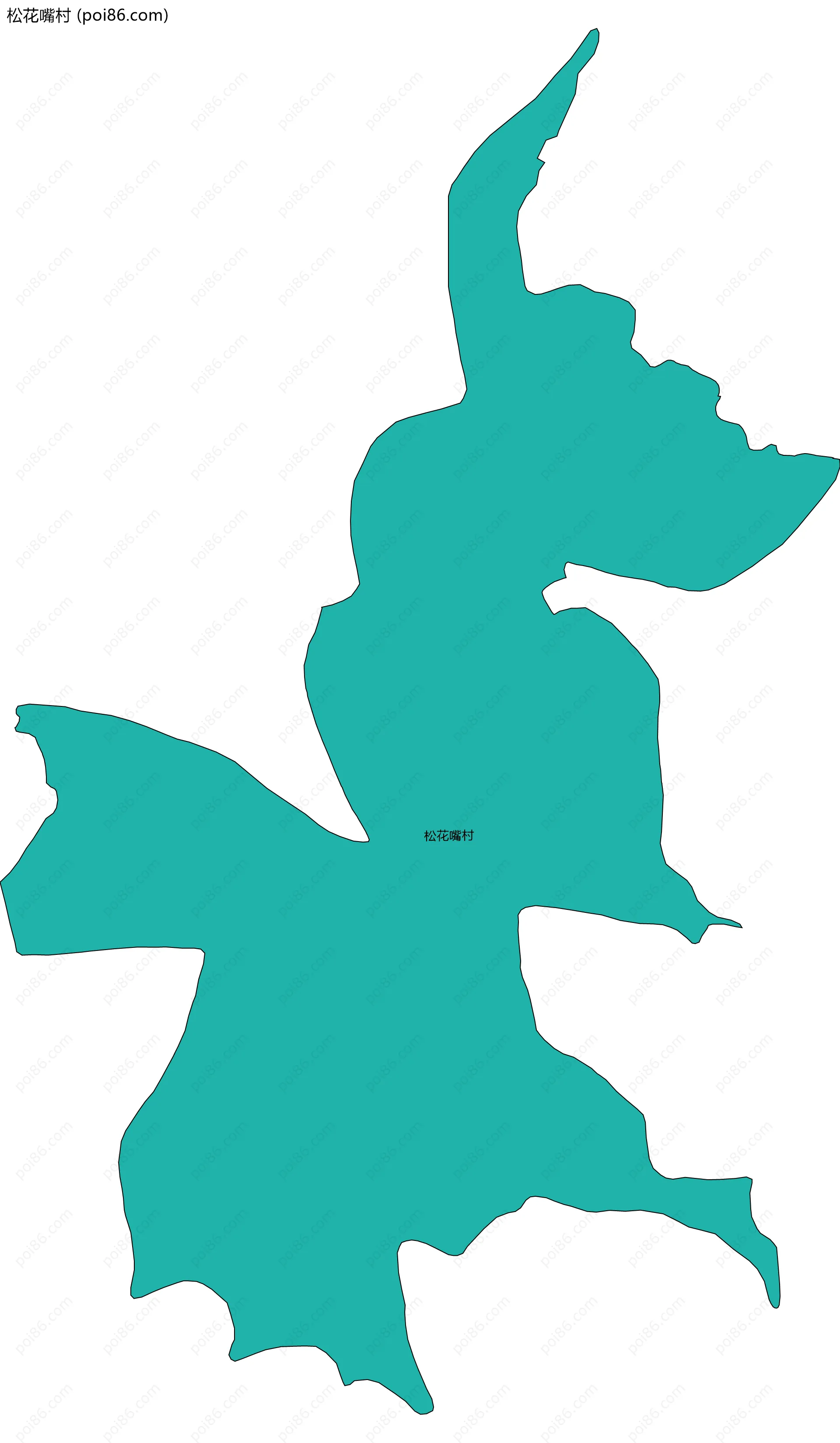 松花嘴村边界地图