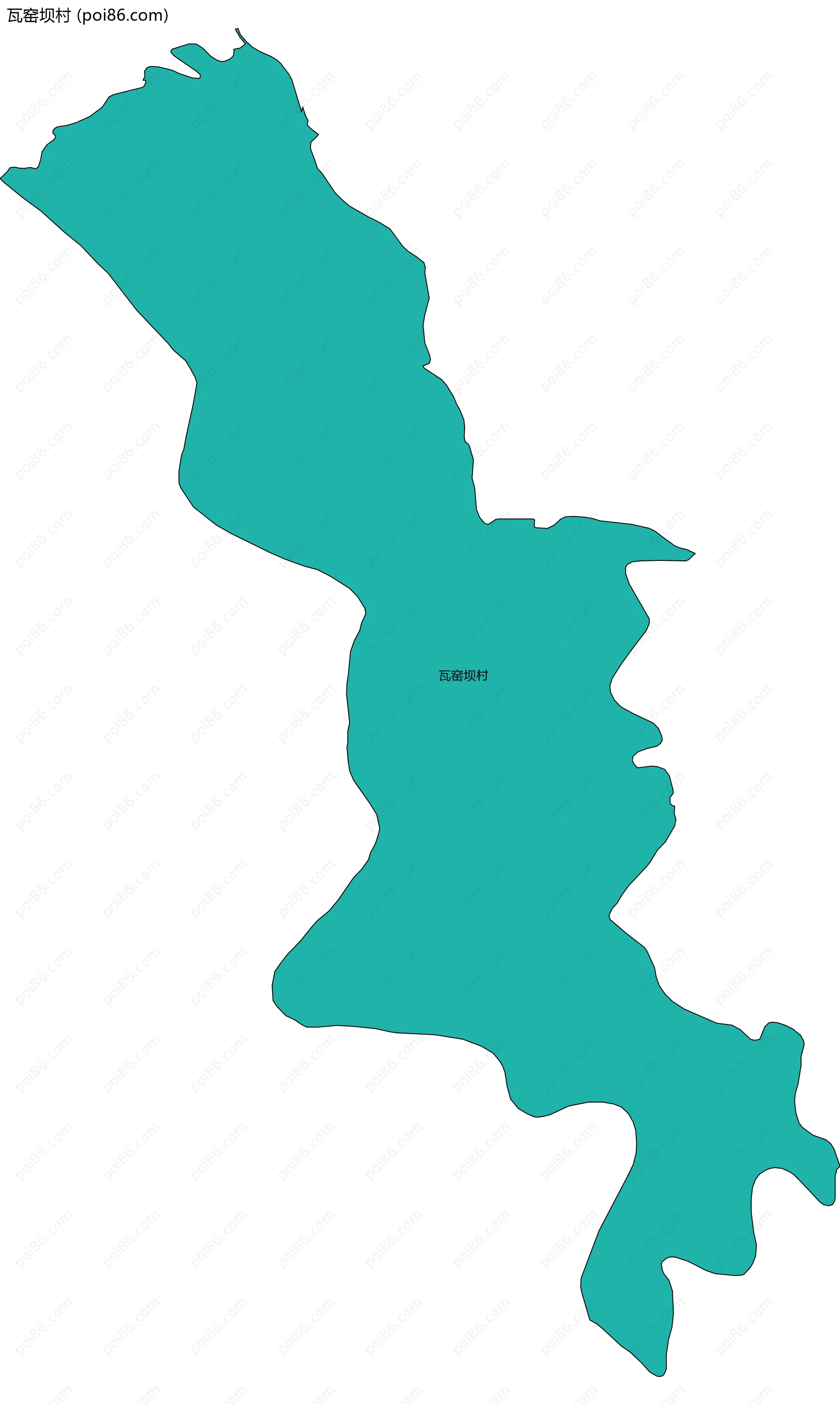 瓦窑坝村边界地图