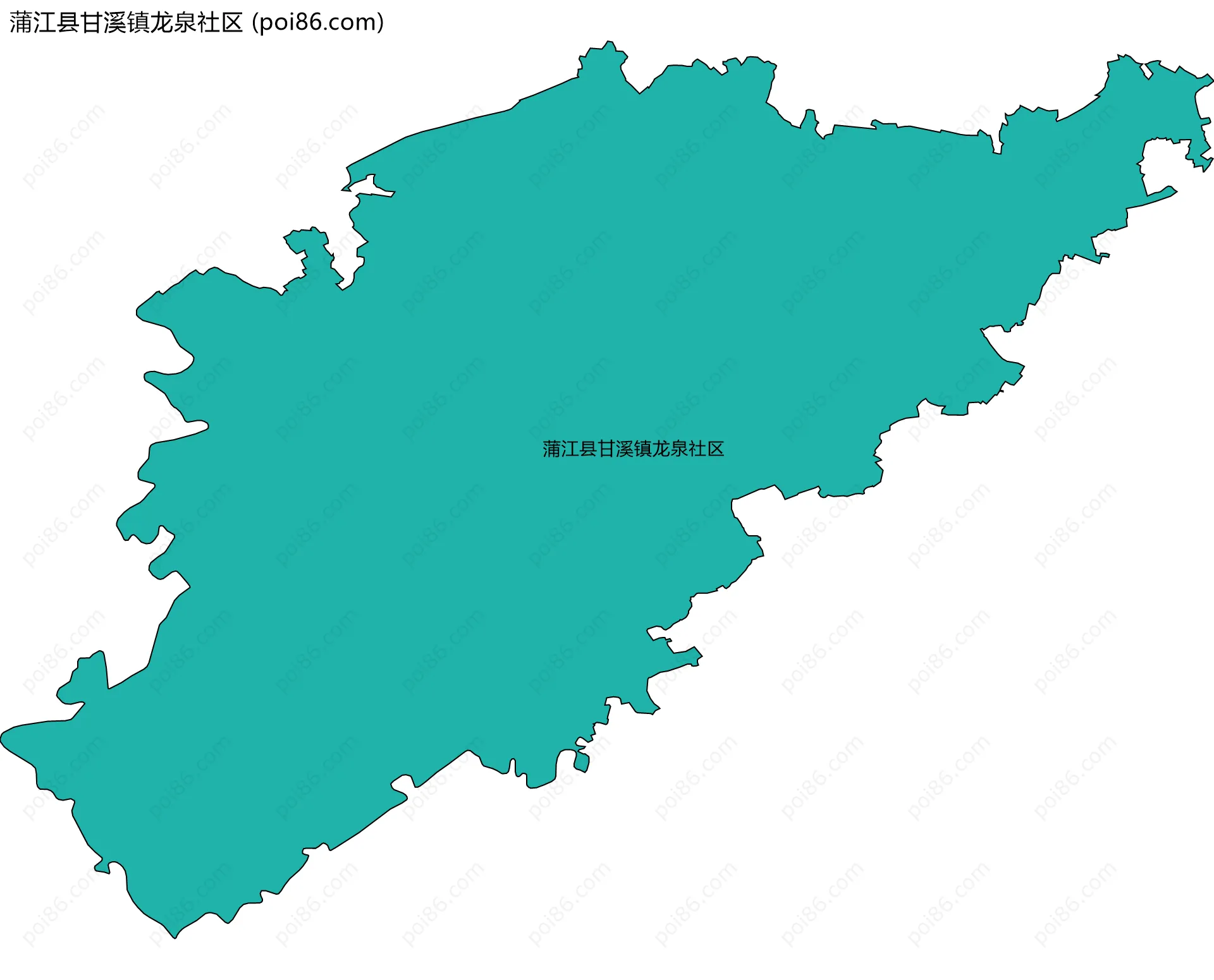 蒲江县甘溪镇龙泉社区边界地图