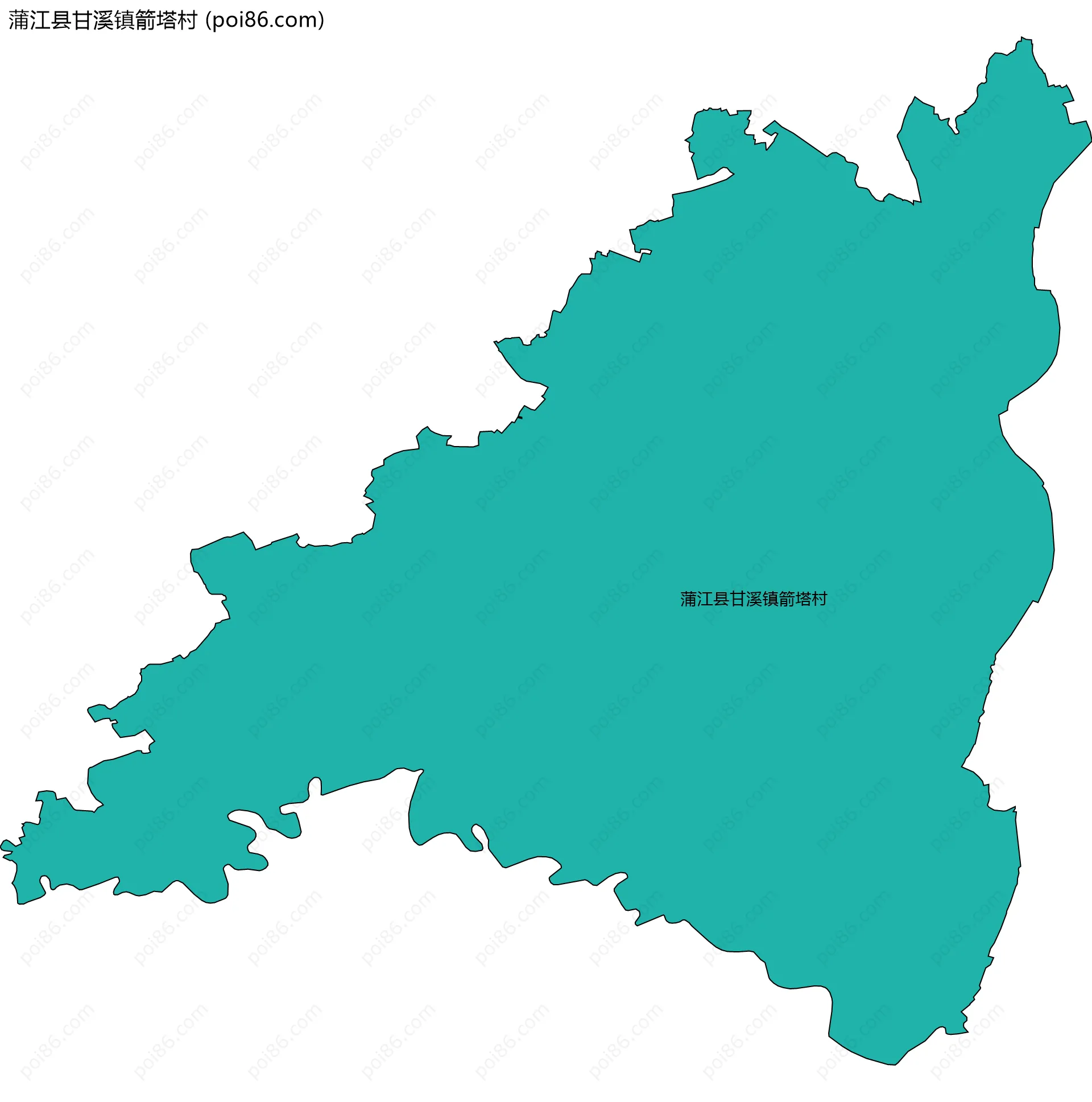 蒲江县甘溪镇箭塔村边界地图