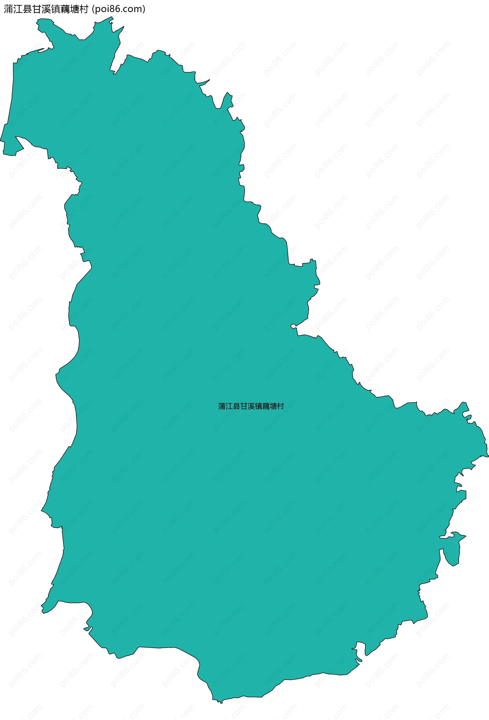 蒲江县甘溪镇藕塘村边界地图