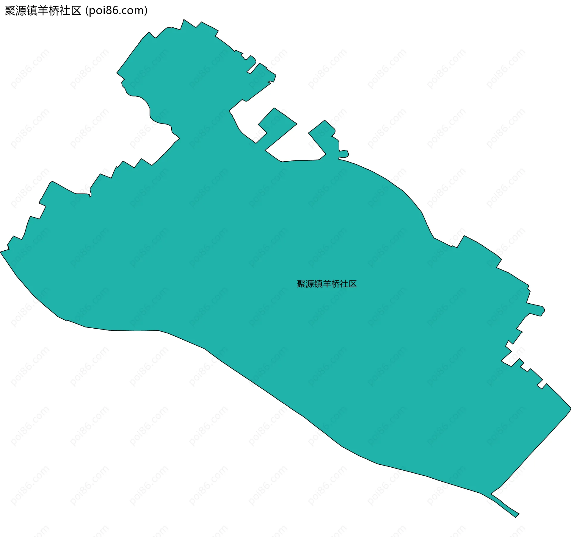 聚源镇羊桥社区边界地图