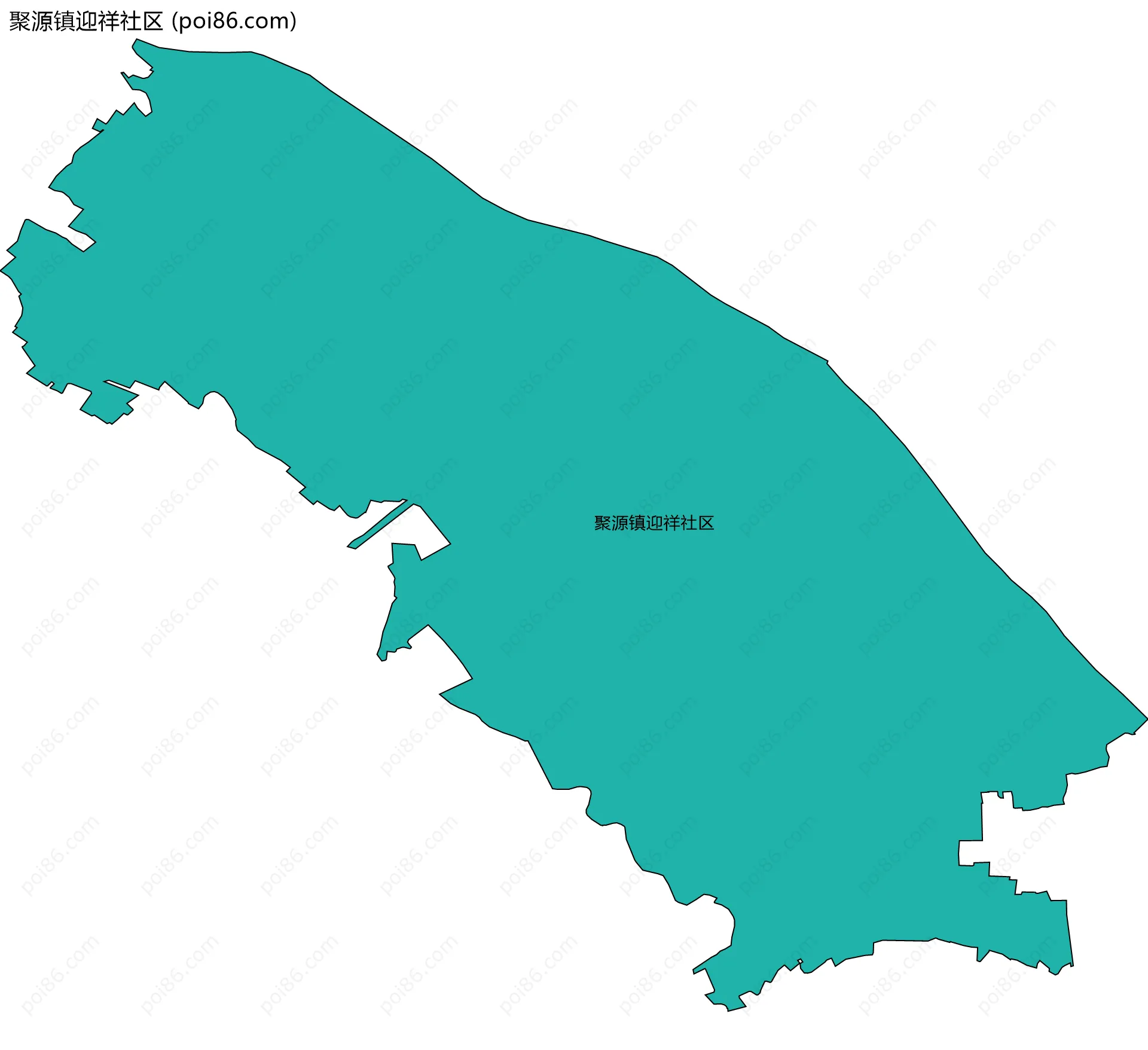 聚源镇迎祥社区边界地图
