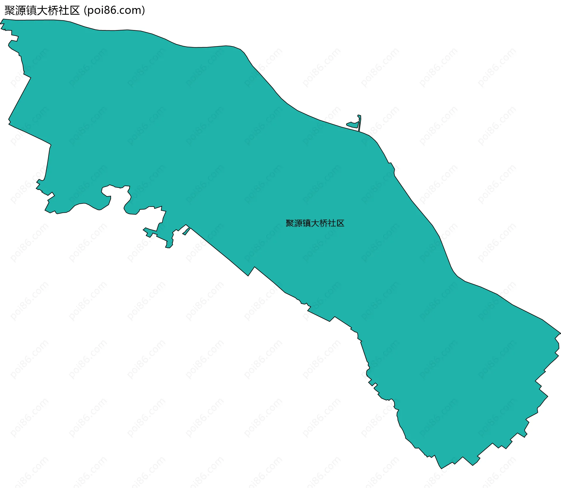聚源镇大桥社区边界地图