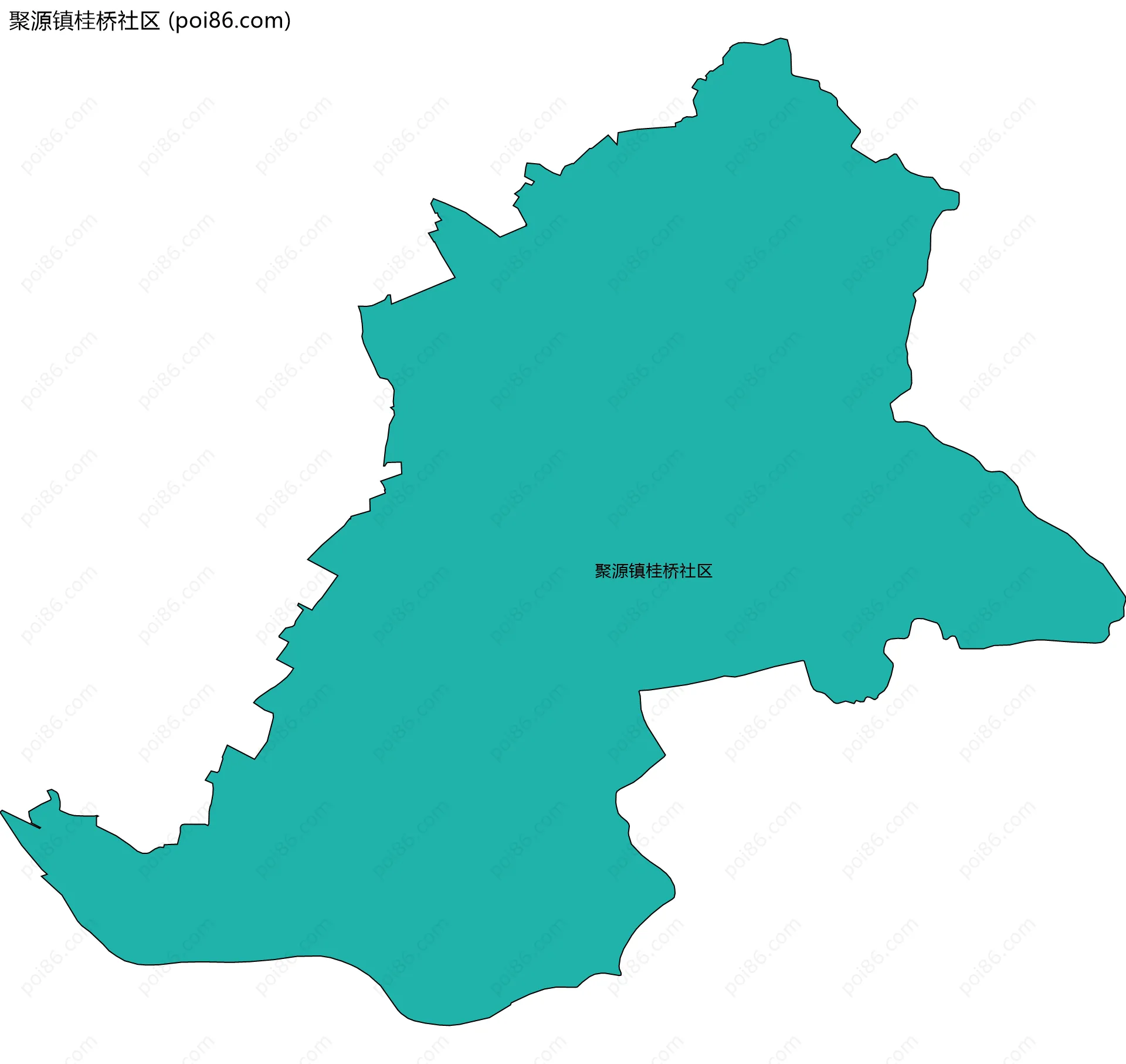 聚源镇桂桥社区边界地图