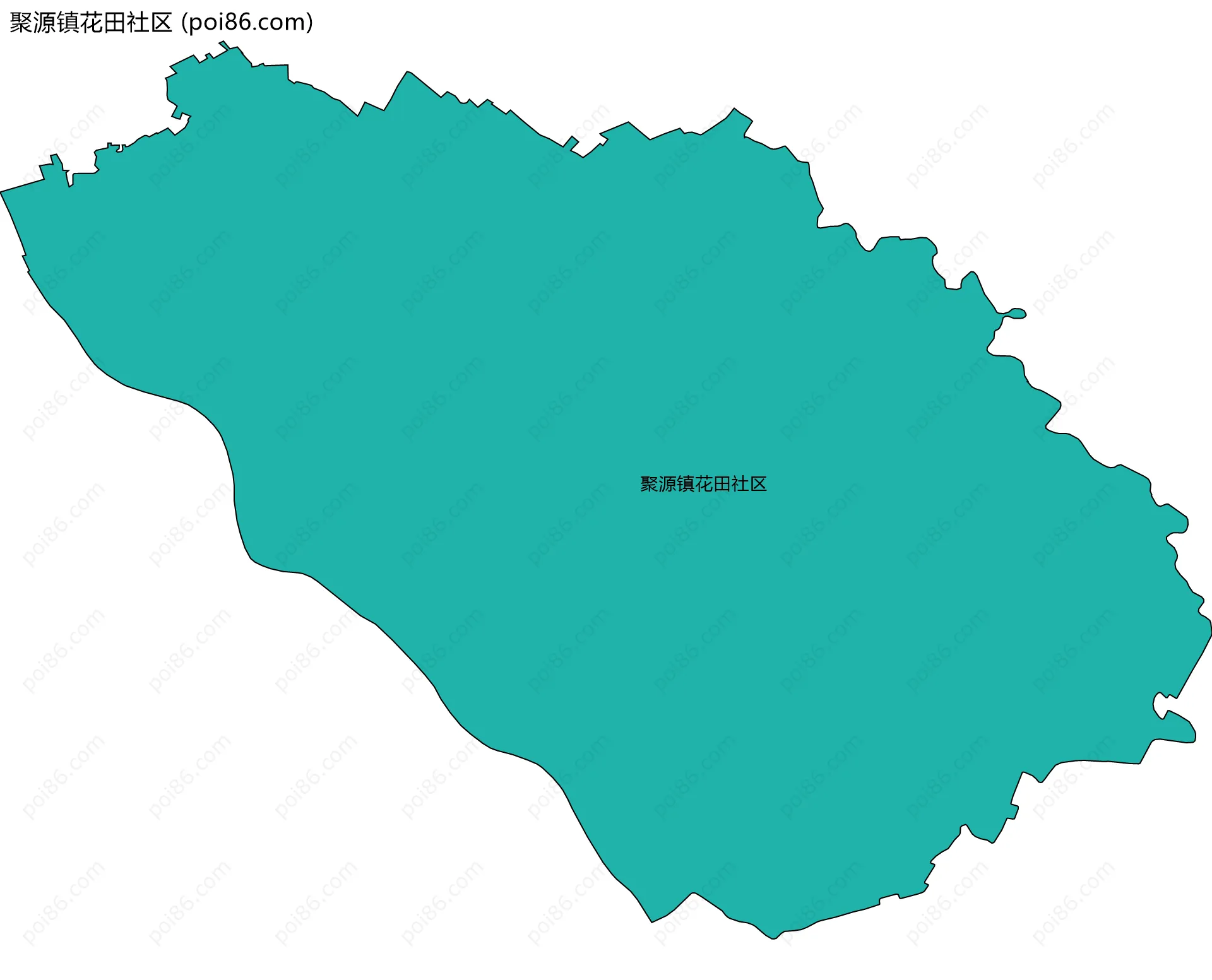聚源镇花田社区边界地图