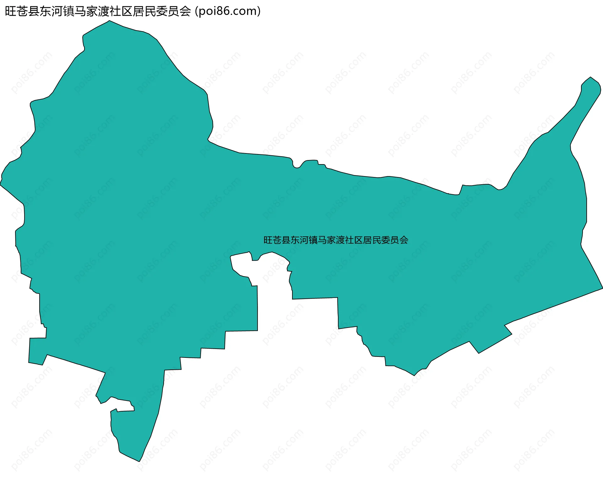 旺苍县东河镇马家渡社区居民委员会边界地图