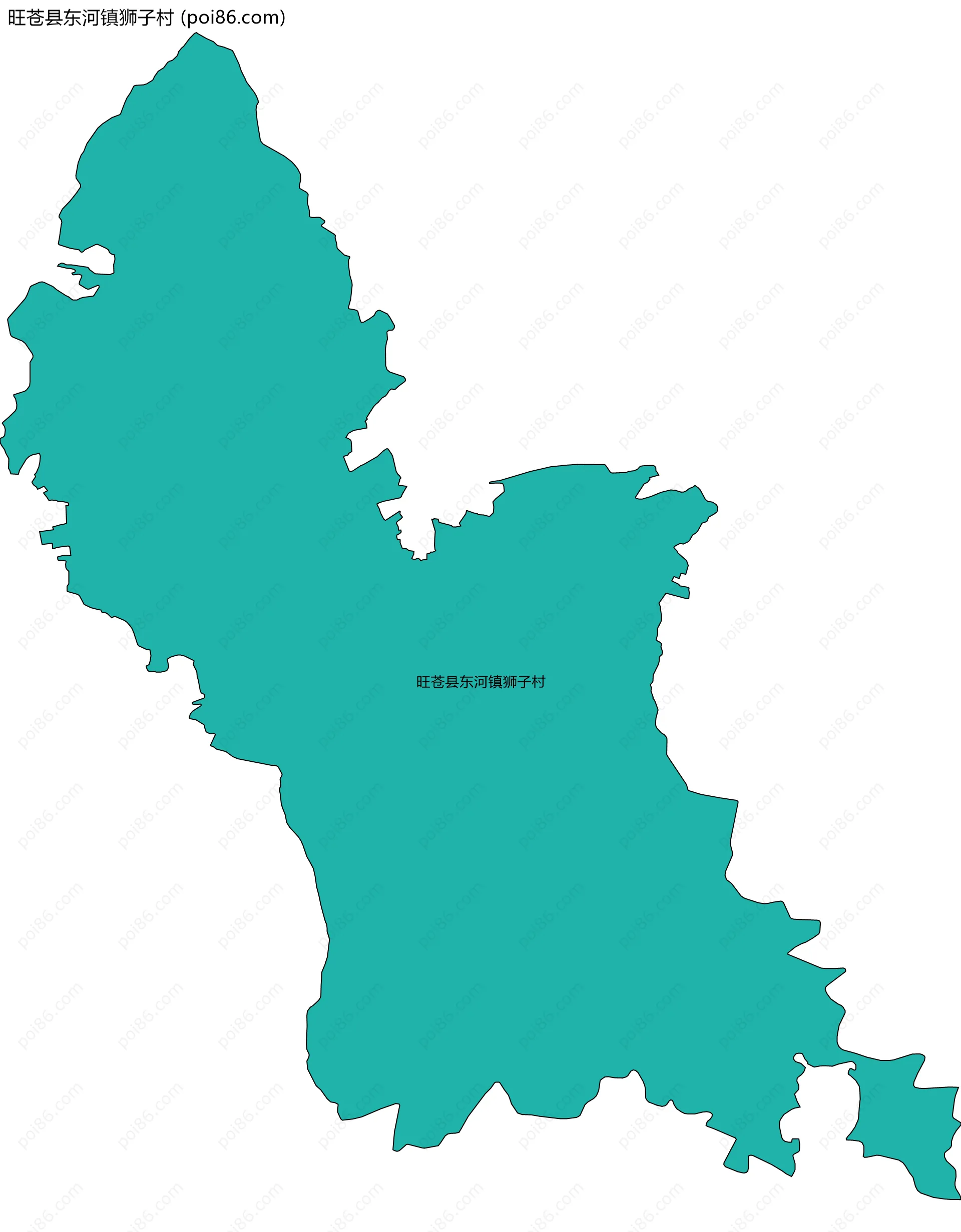旺苍县东河镇狮子村边界地图