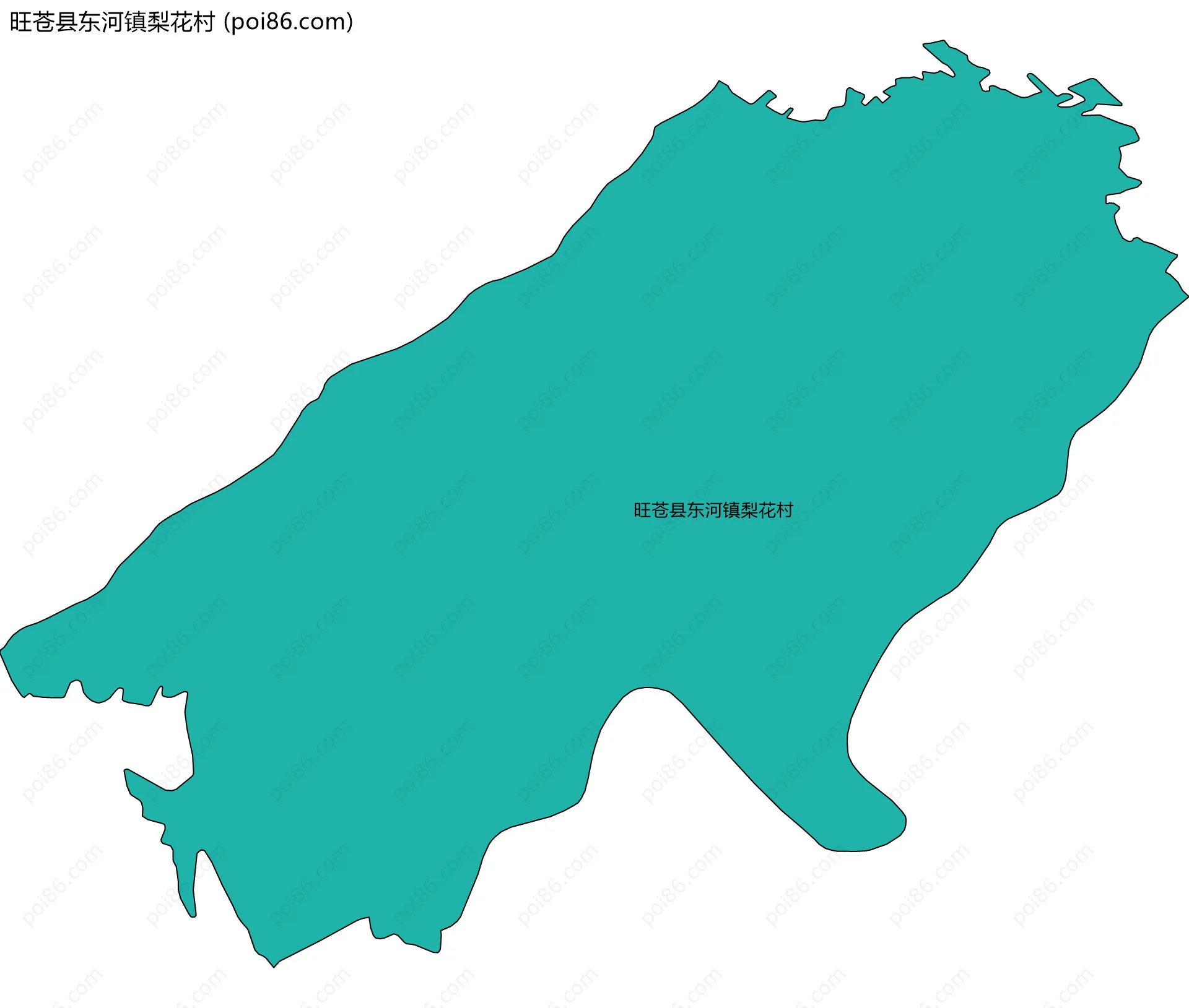 旺苍县东河镇梨花村边界地图