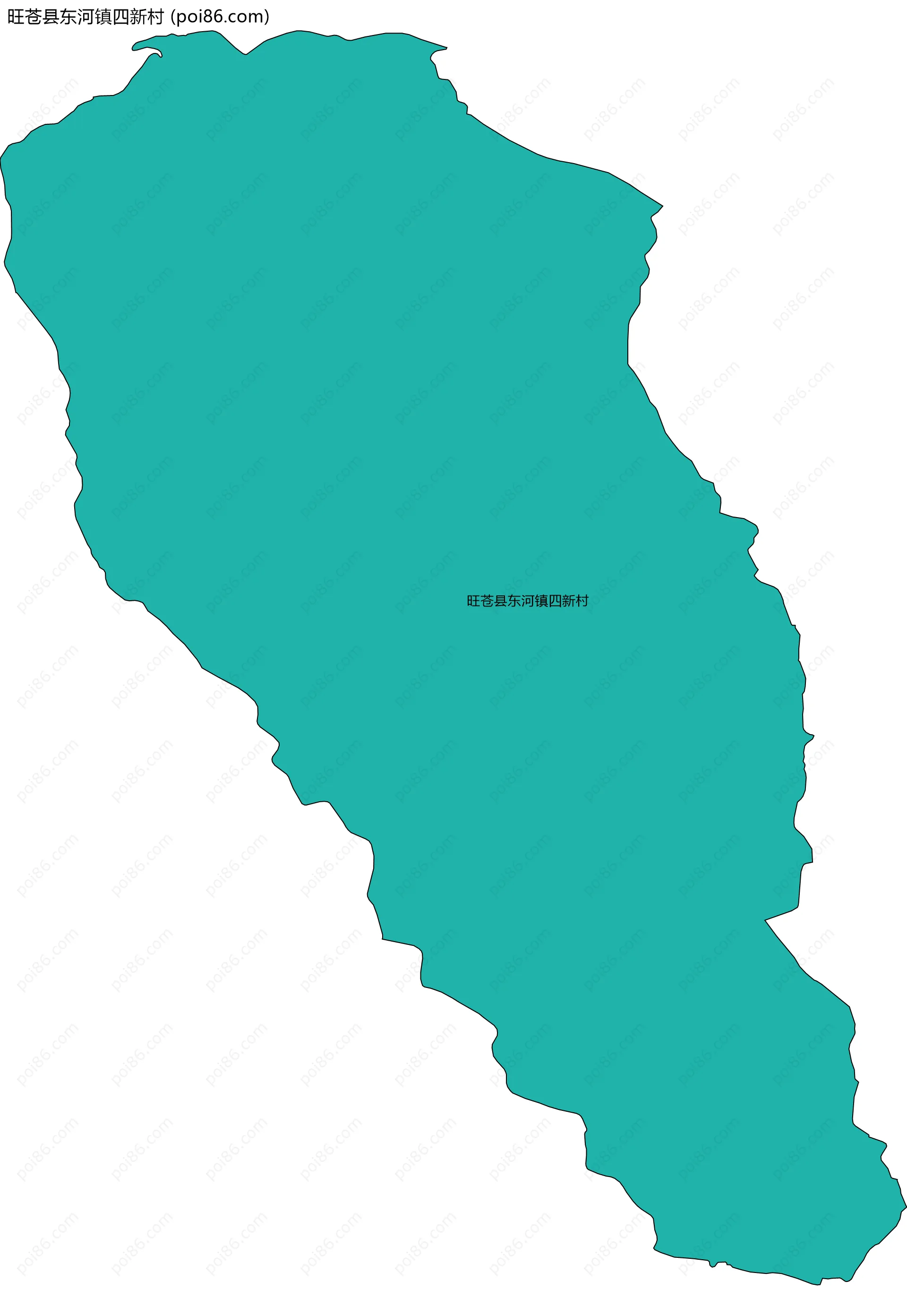 旺苍县东河镇四新村边界地图