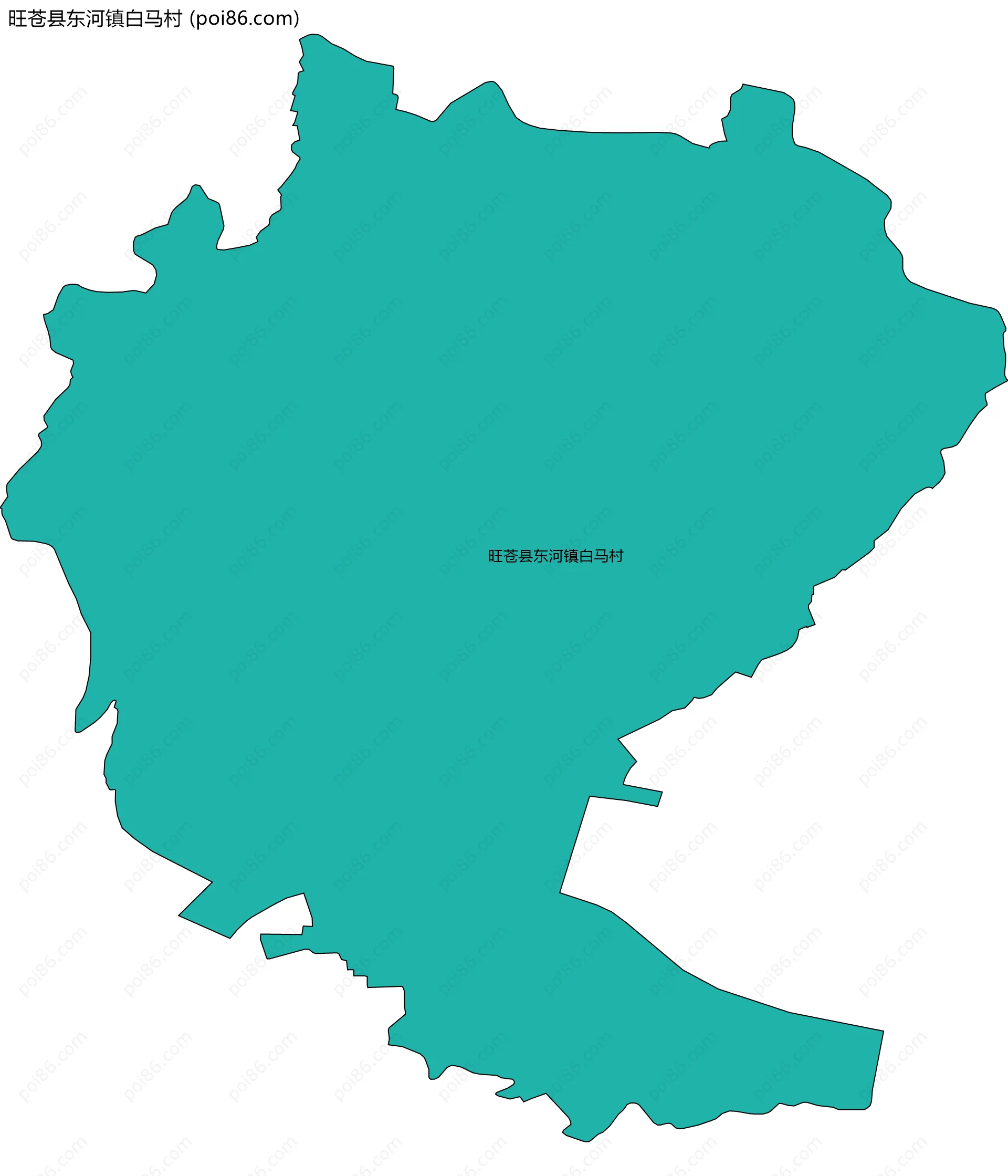 旺苍县东河镇白马村边界地图