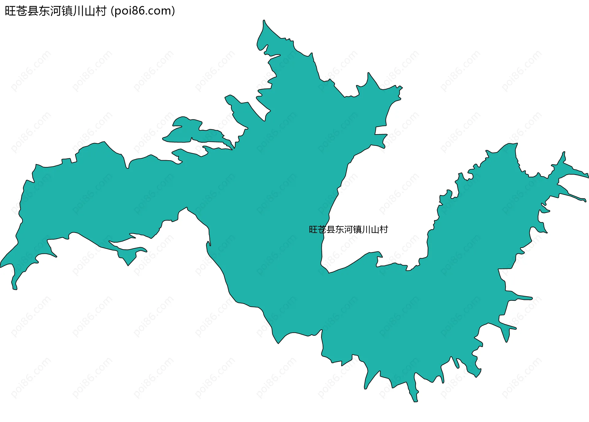 旺苍县东河镇川山村边界地图