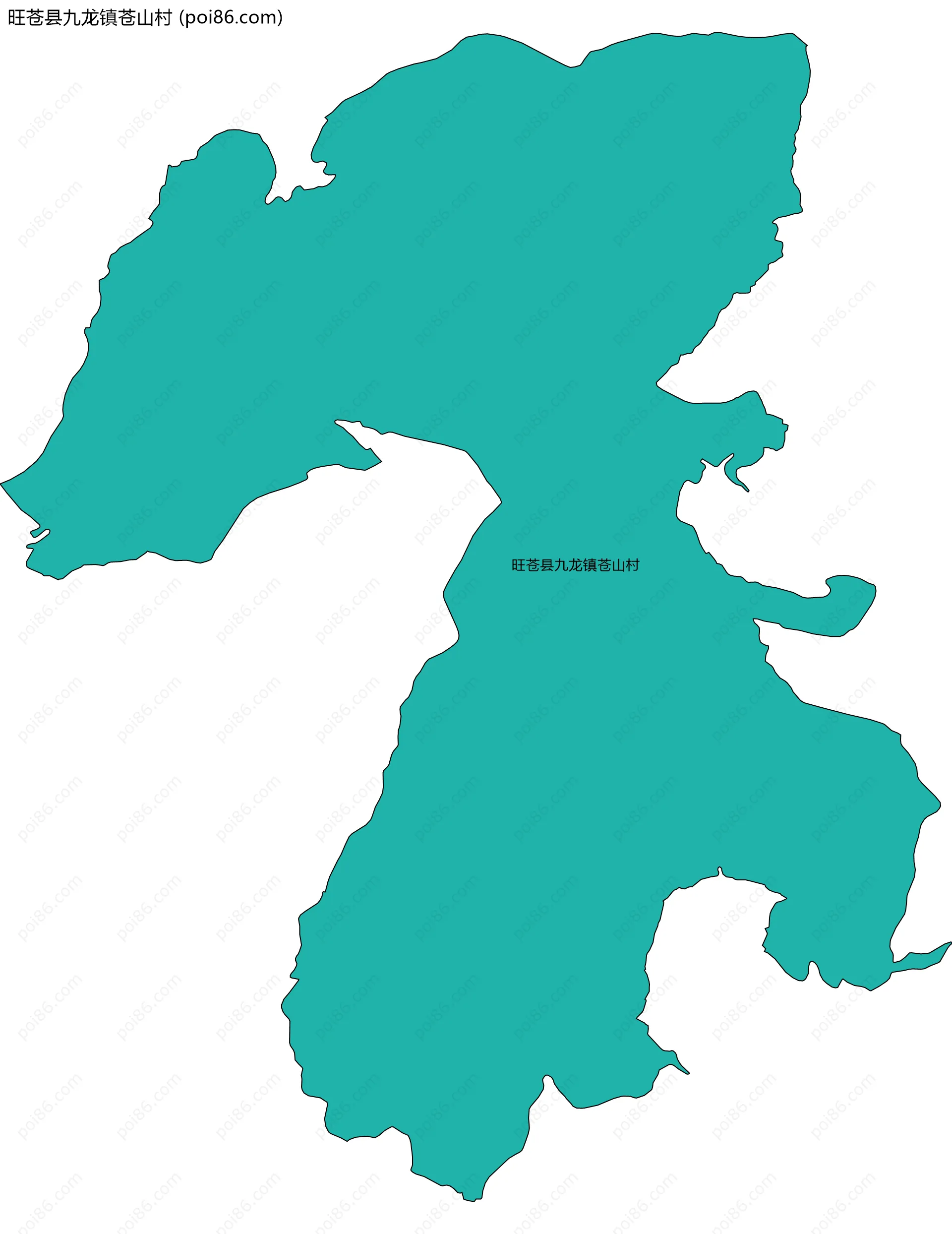 旺苍县九龙镇苍山村边界地图