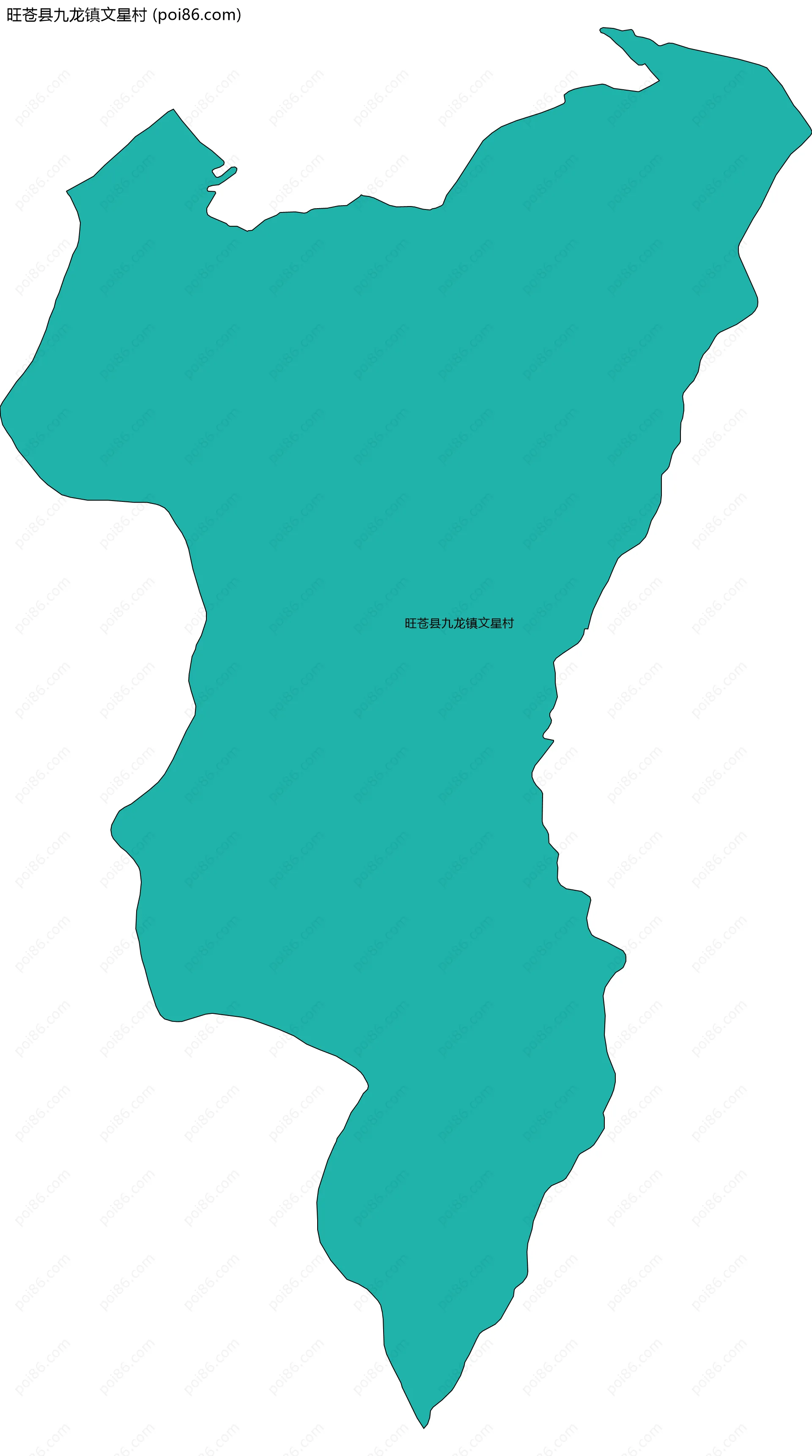 旺苍县九龙镇文星村边界地图