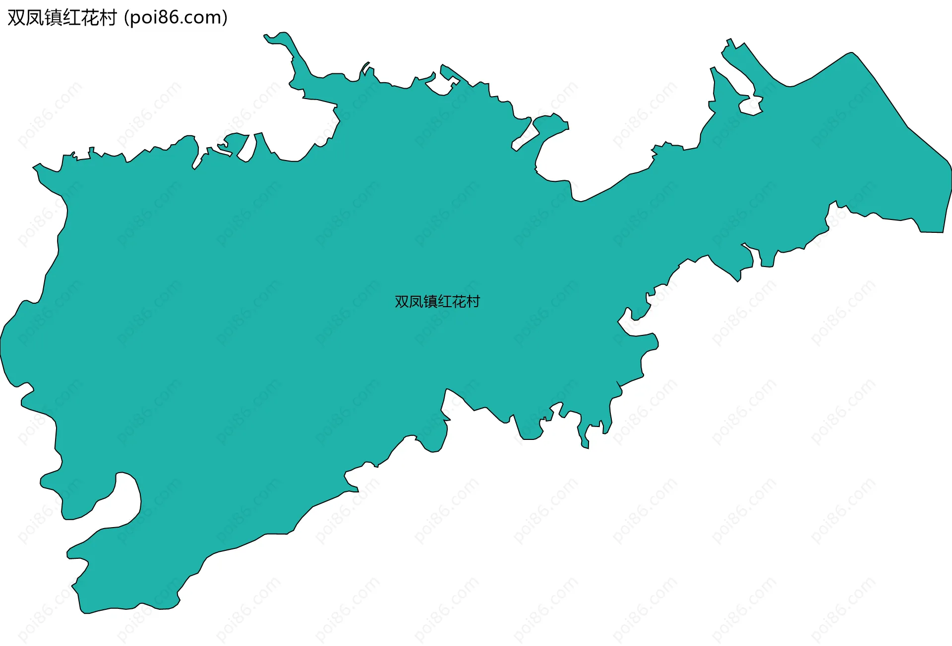 双凤镇红花村边界地图
