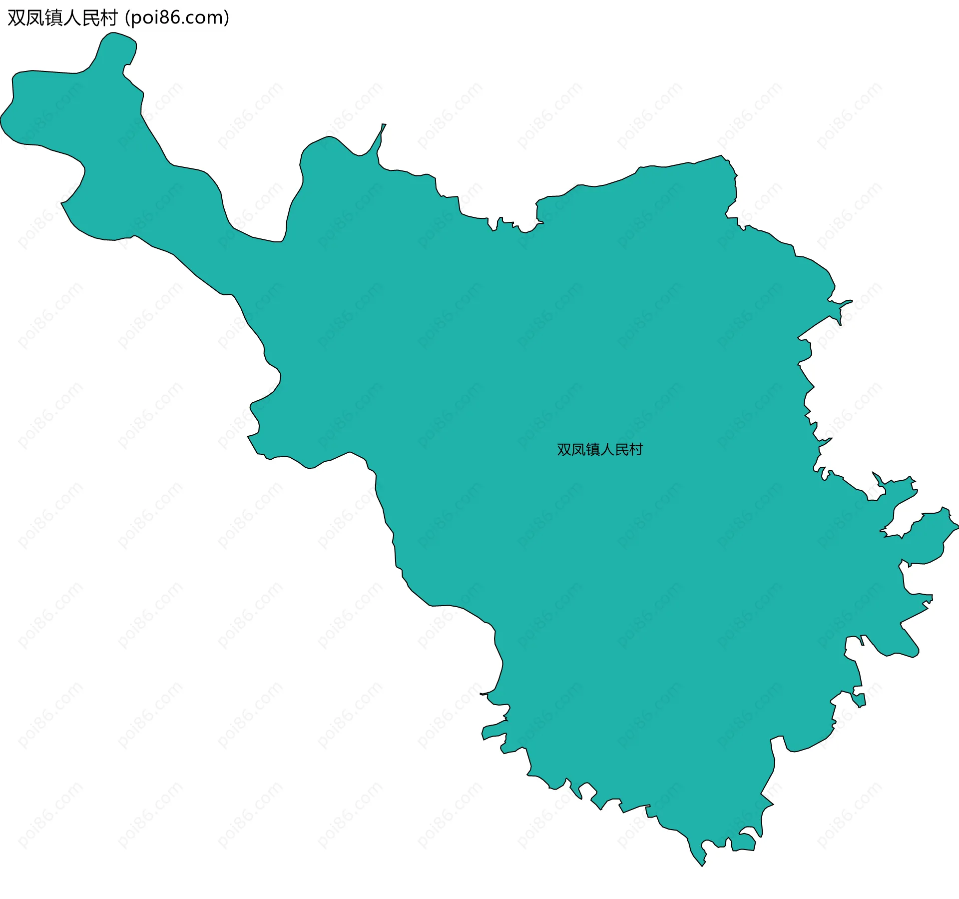 双凤镇人民村边界地图