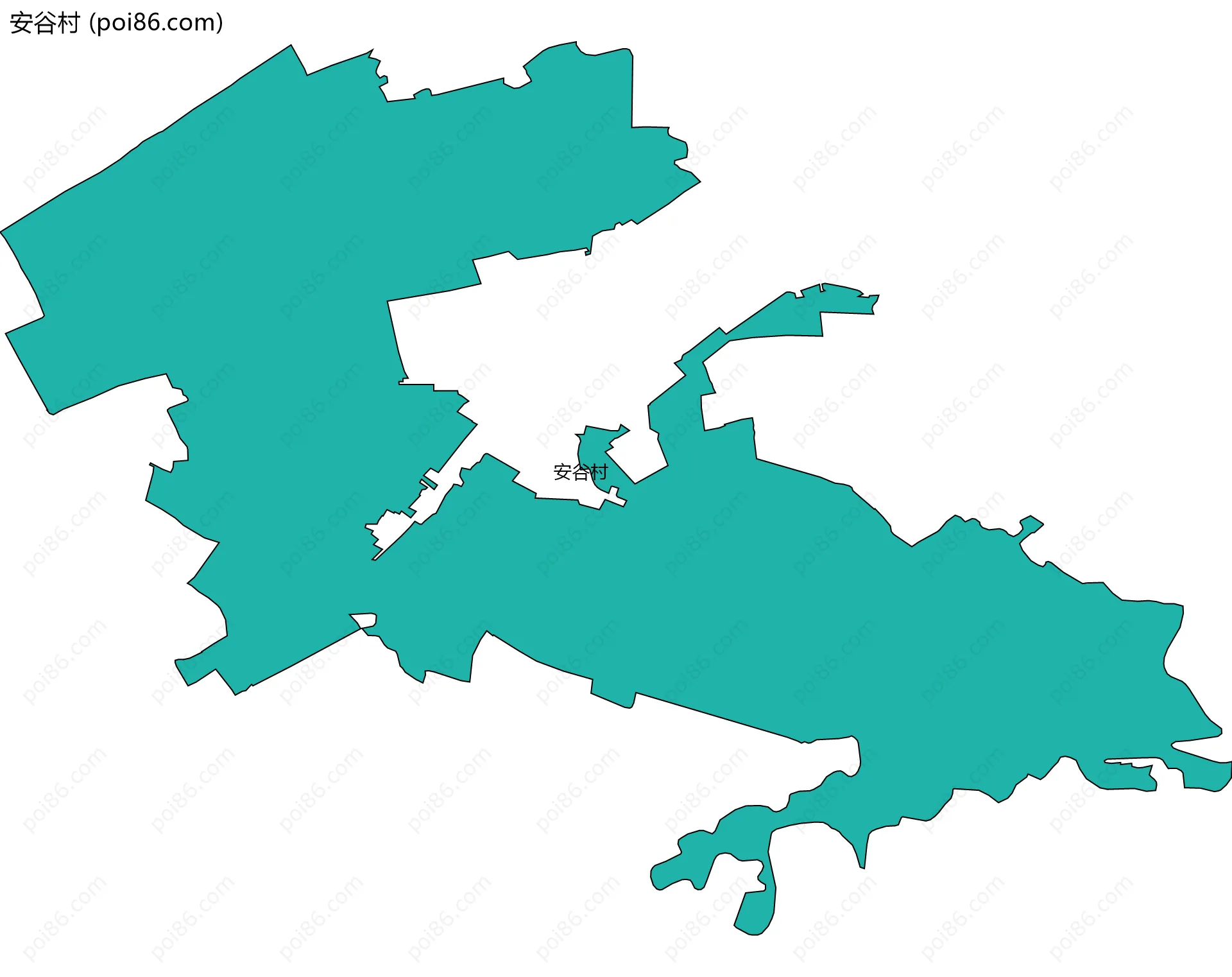 安谷村边界地图