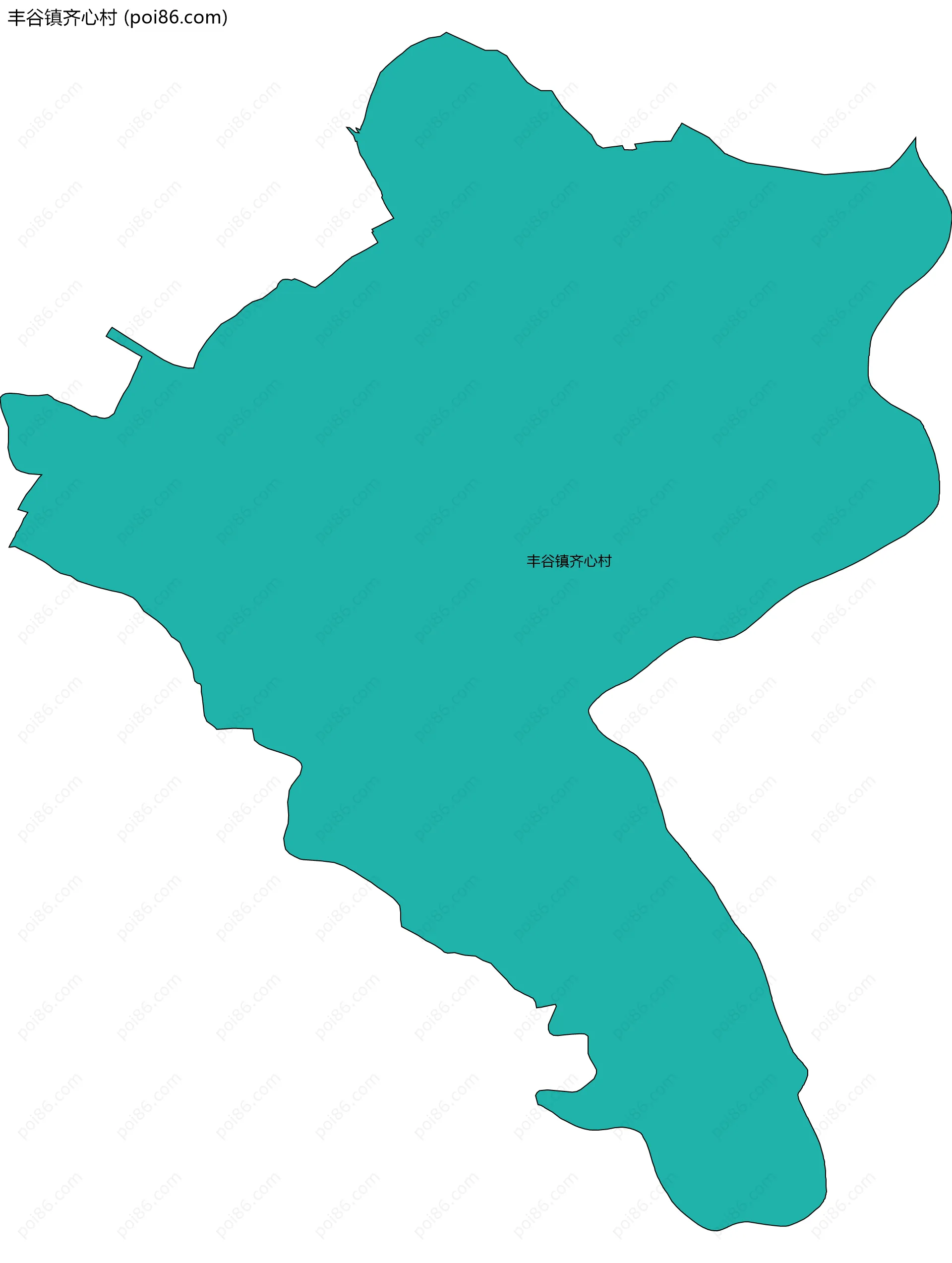丰谷镇齐心村边界地图