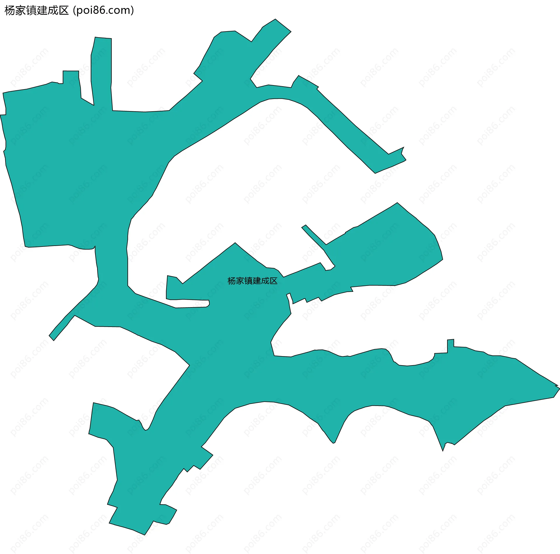 杨家镇建成区边界地图