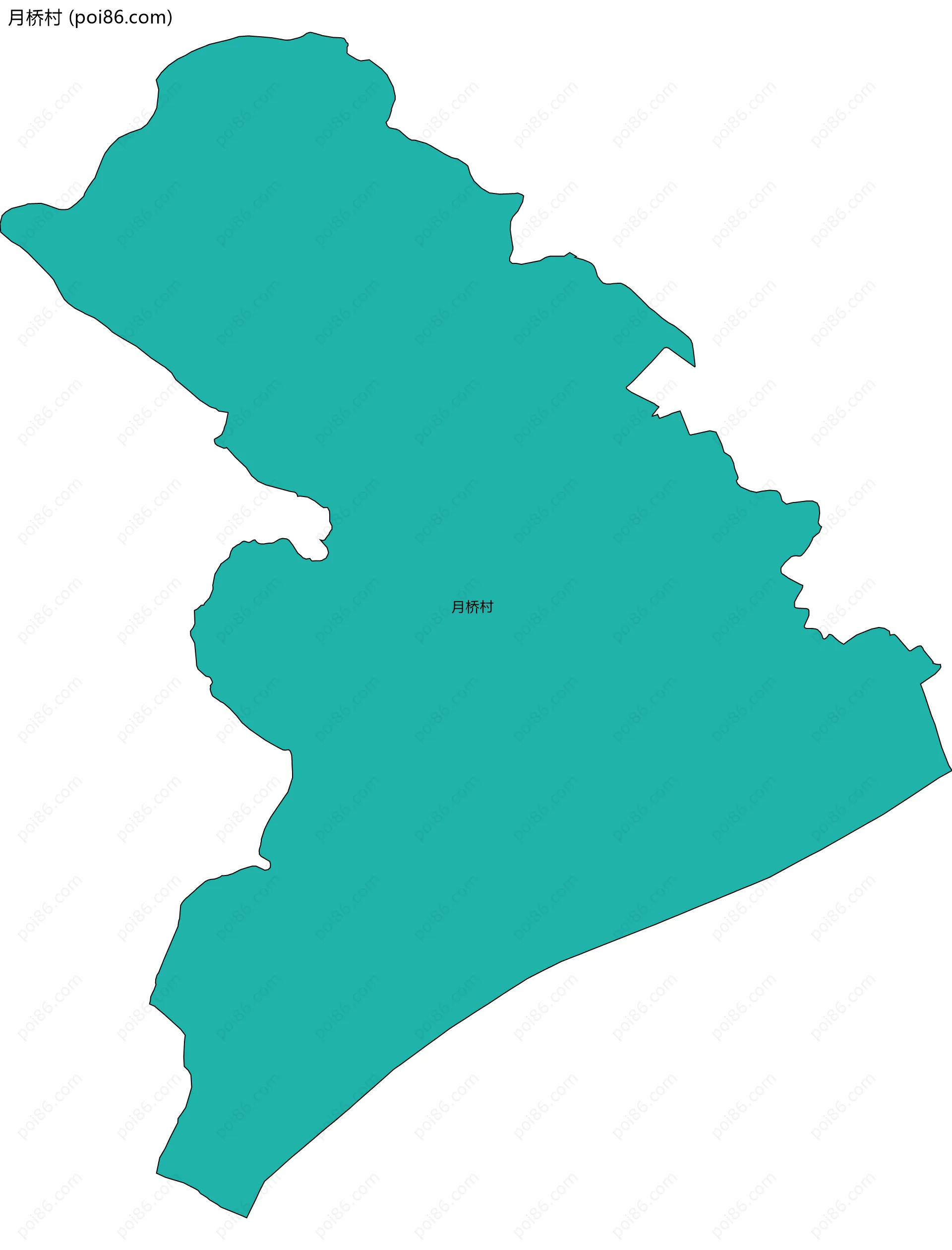 月桥村边界地图