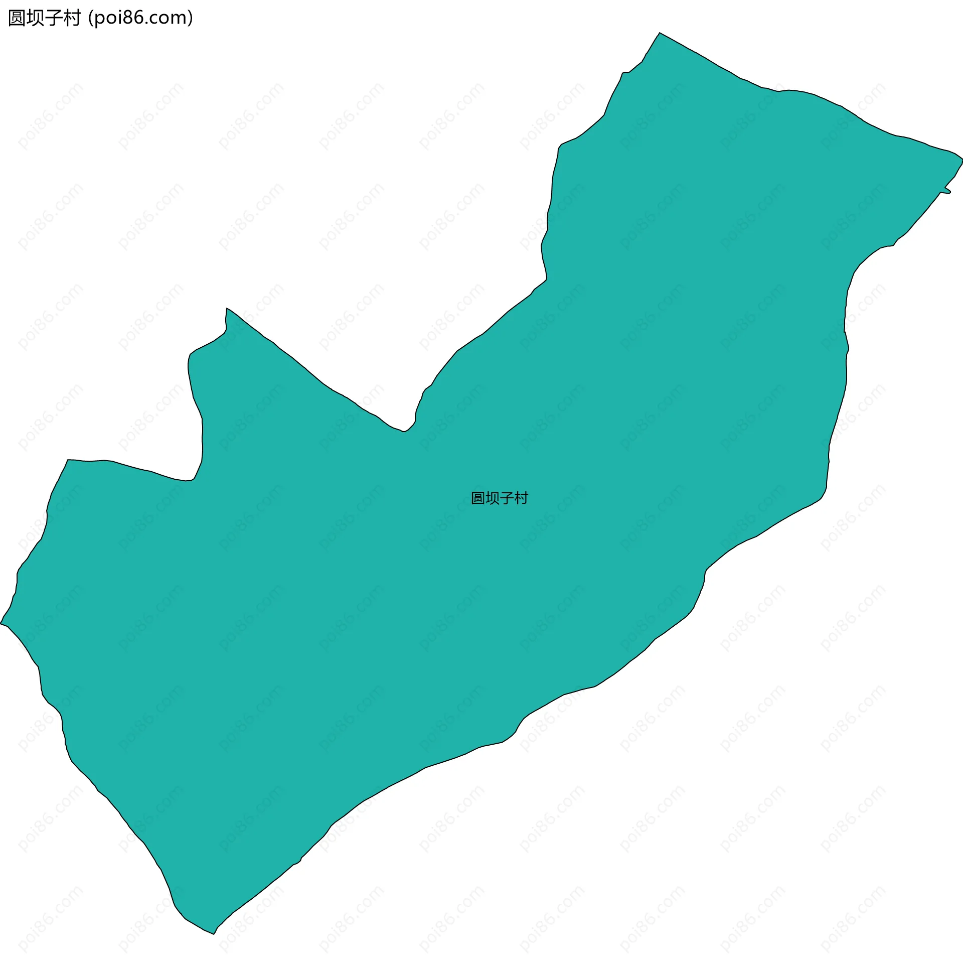 圆坝子村边界地图