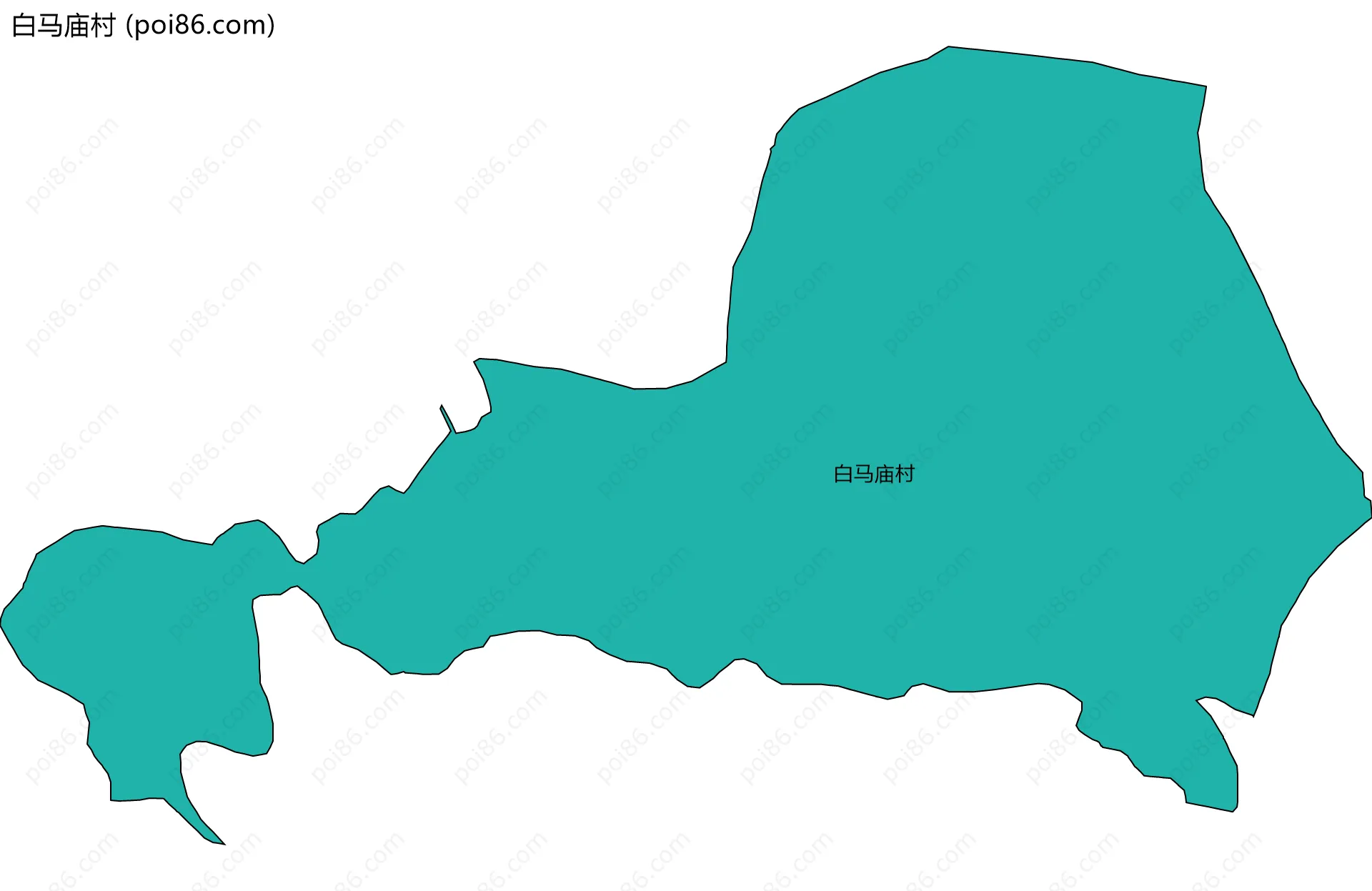 白马庙村边界地图