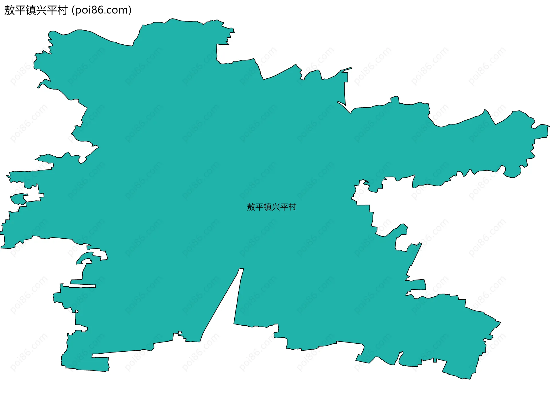 敖平镇兴平村边界地图