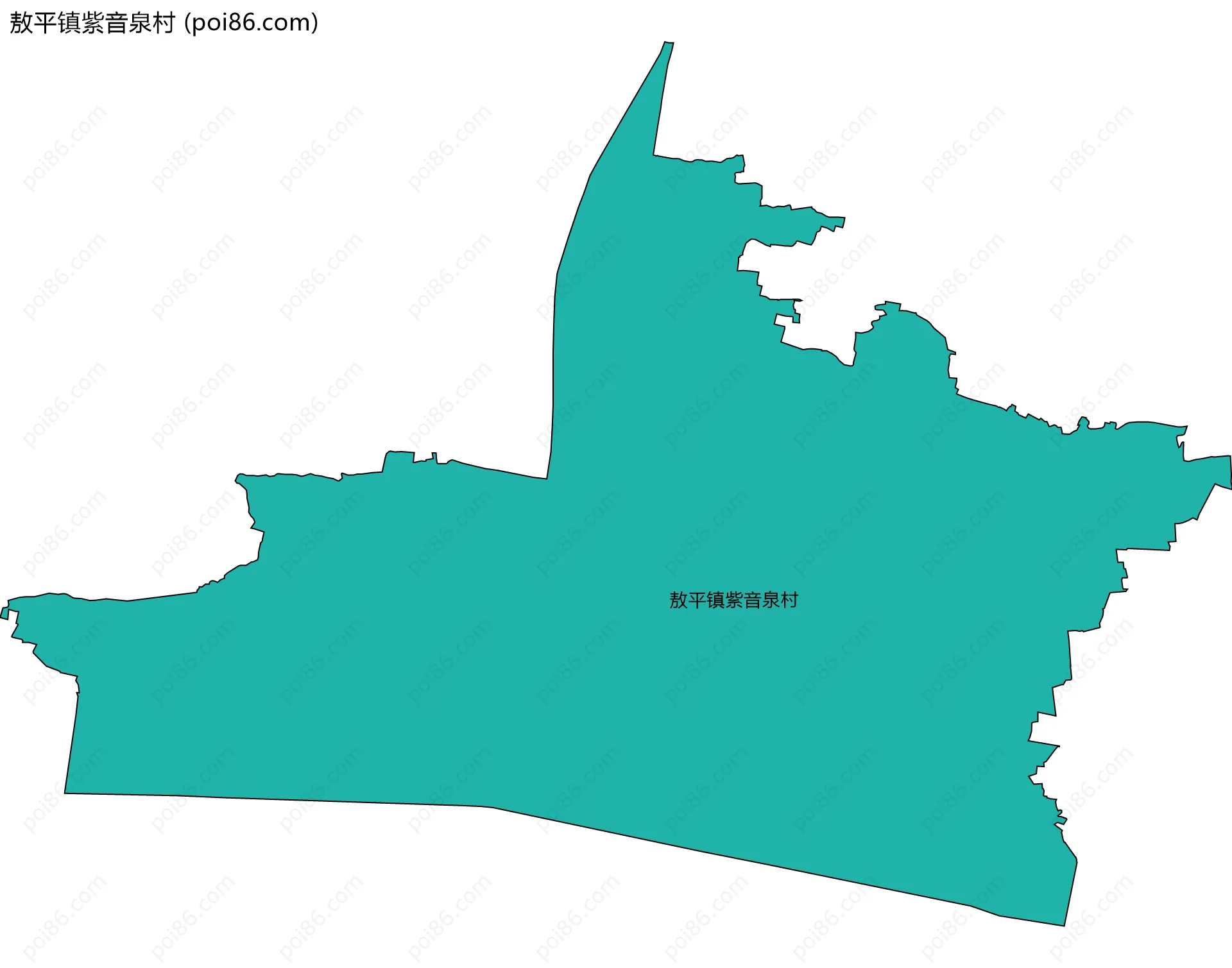 敖平镇紫音泉村边界地图