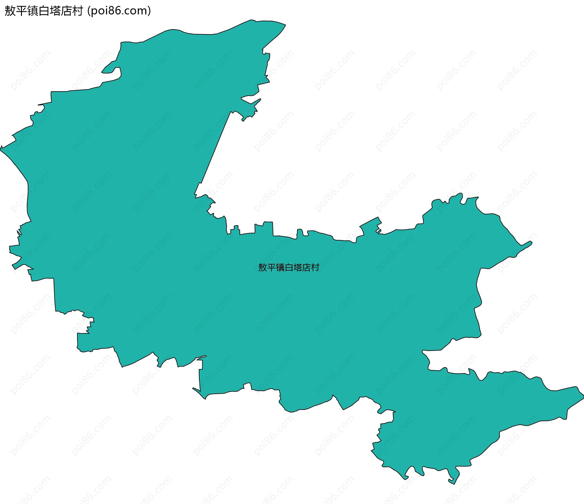 敖平镇白塔店村边界地图