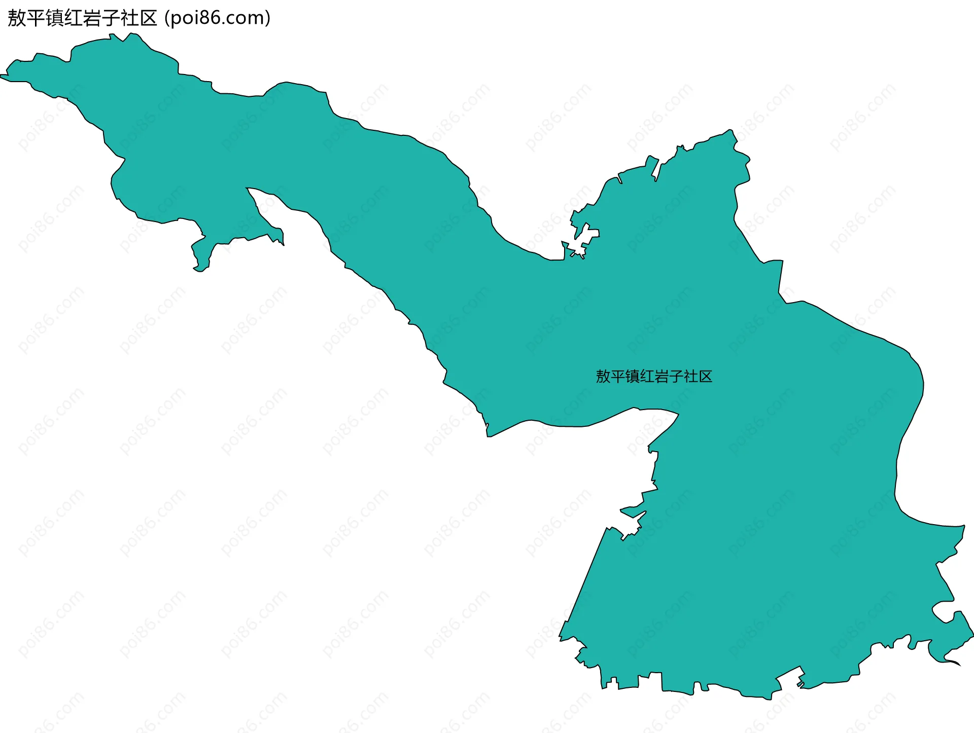 敖平镇红岩子社区边界地图