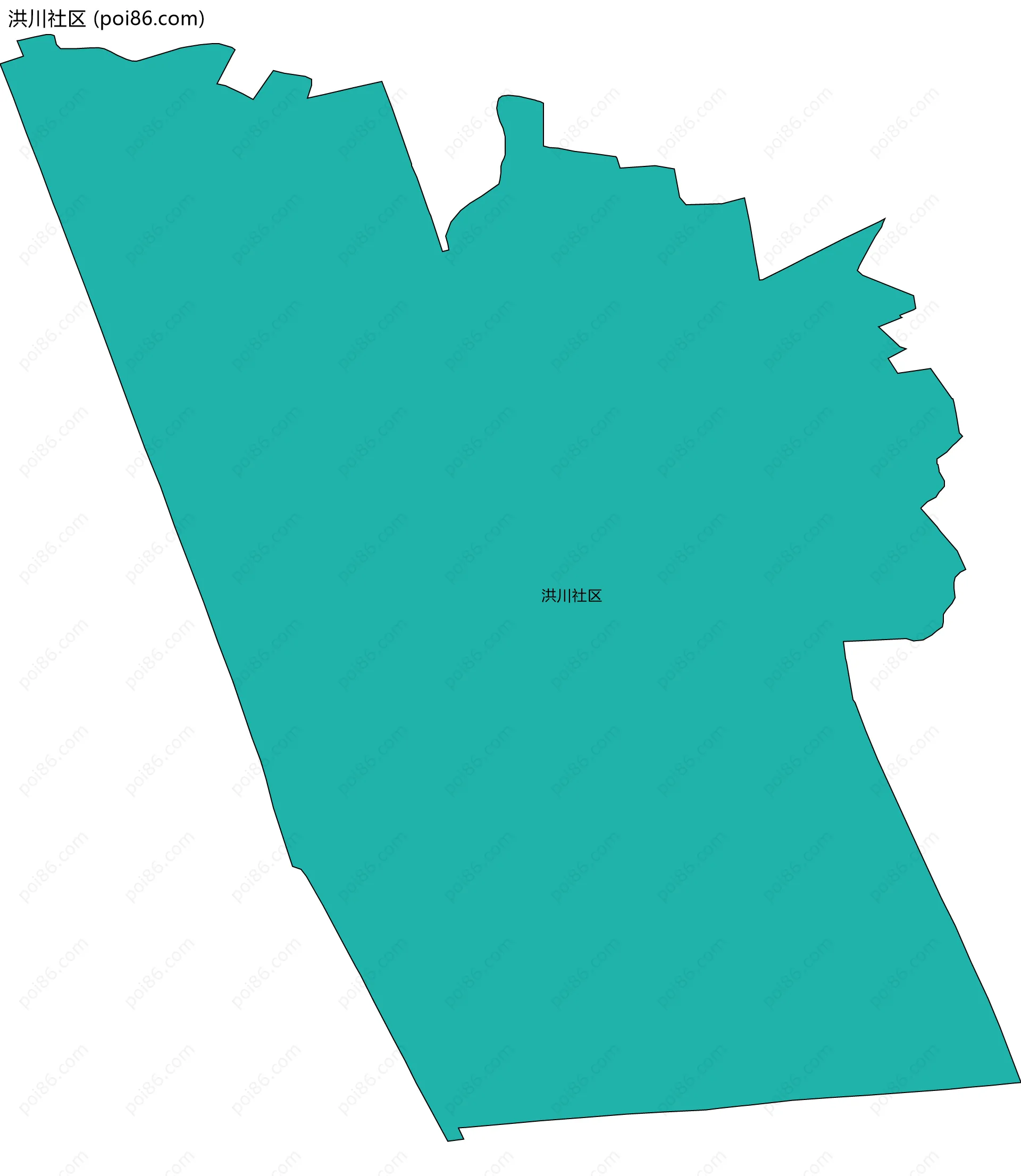 洪川社区边界地图