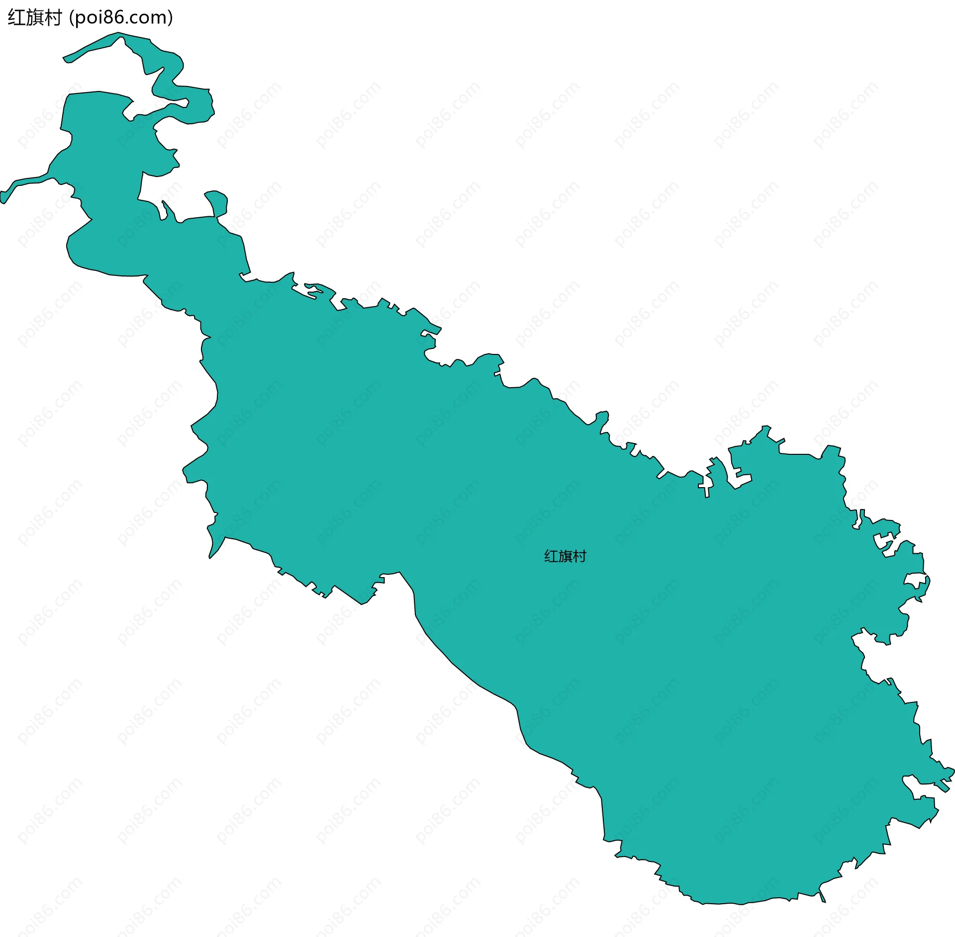 红旗村边界地图