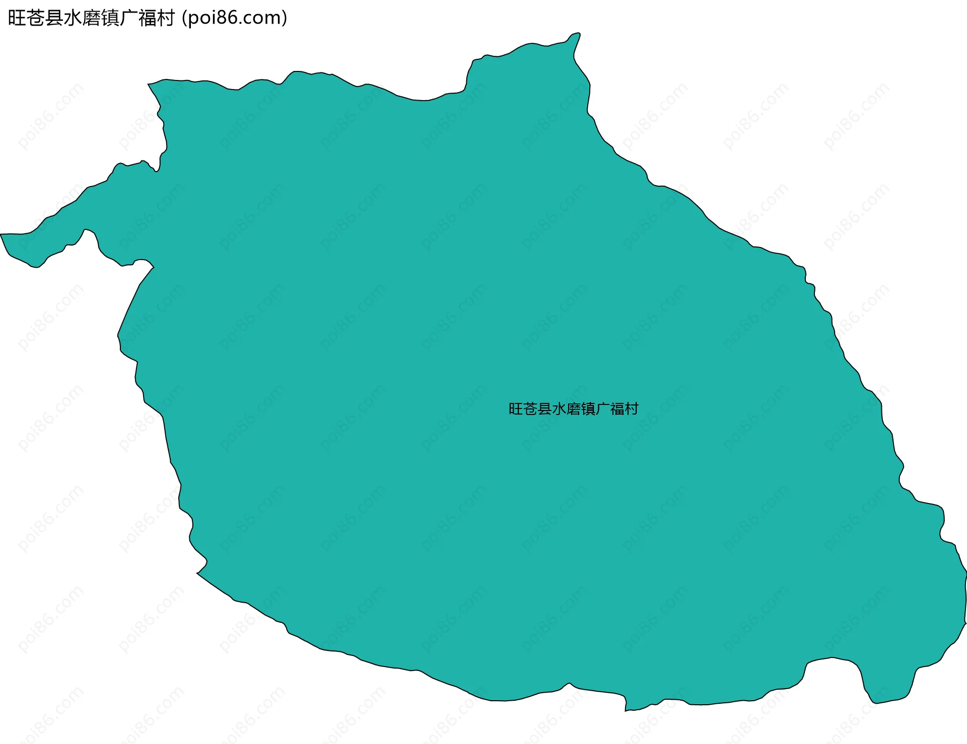 旺苍县水磨镇广福村边界地图