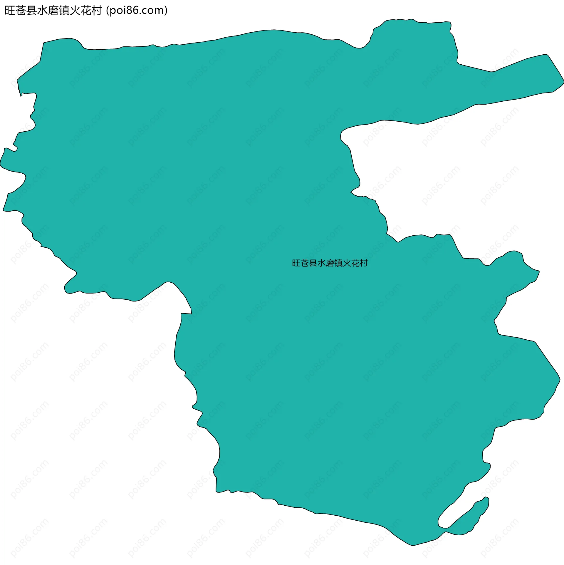 旺苍县水磨镇火花村边界地图