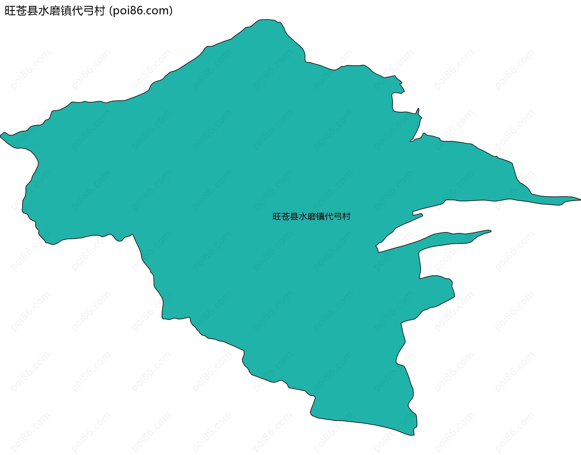 旺苍县水磨镇代弓村边界地图