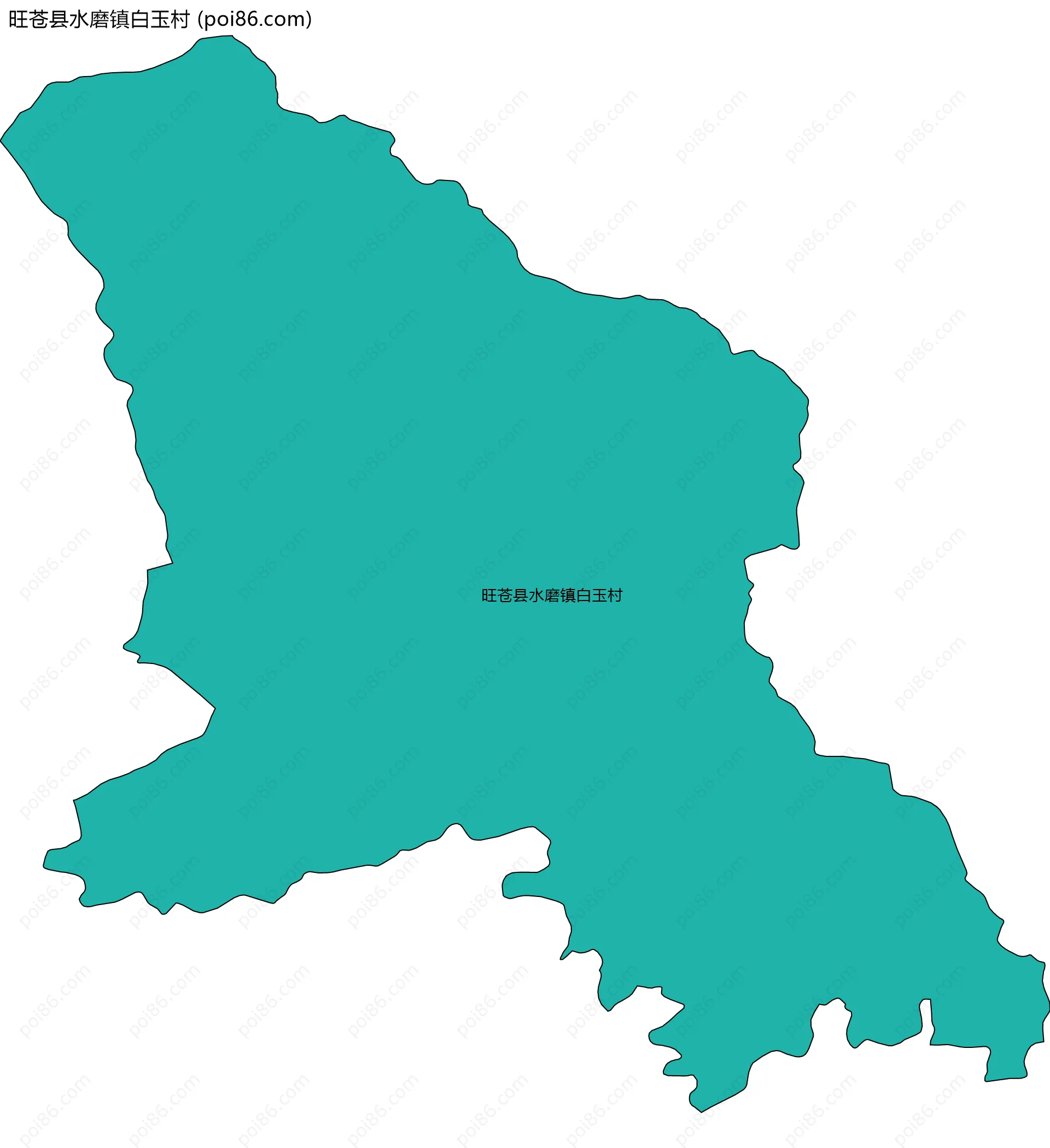 旺苍县水磨镇白玉村边界地图