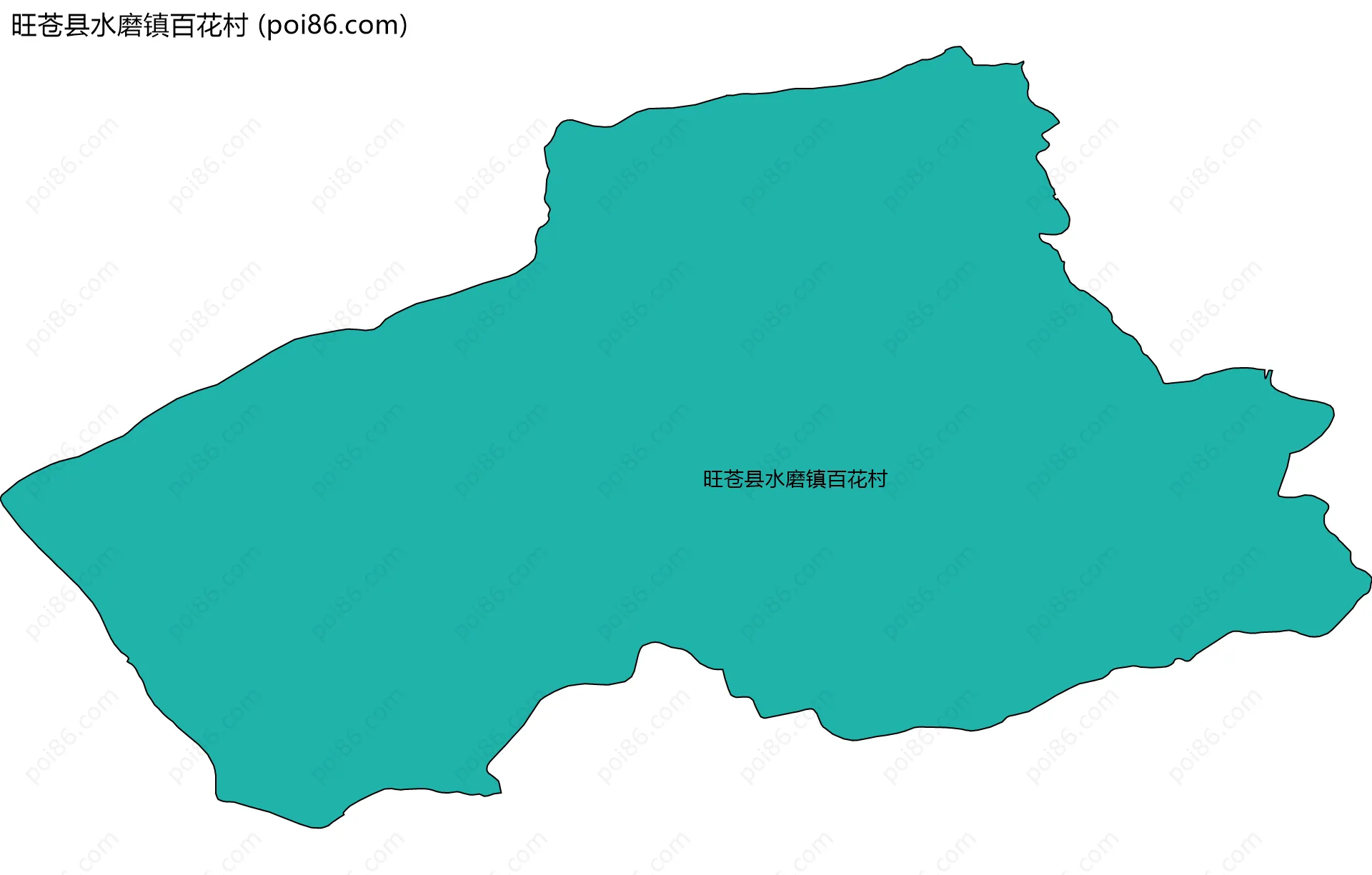 旺苍县水磨镇百花村边界地图