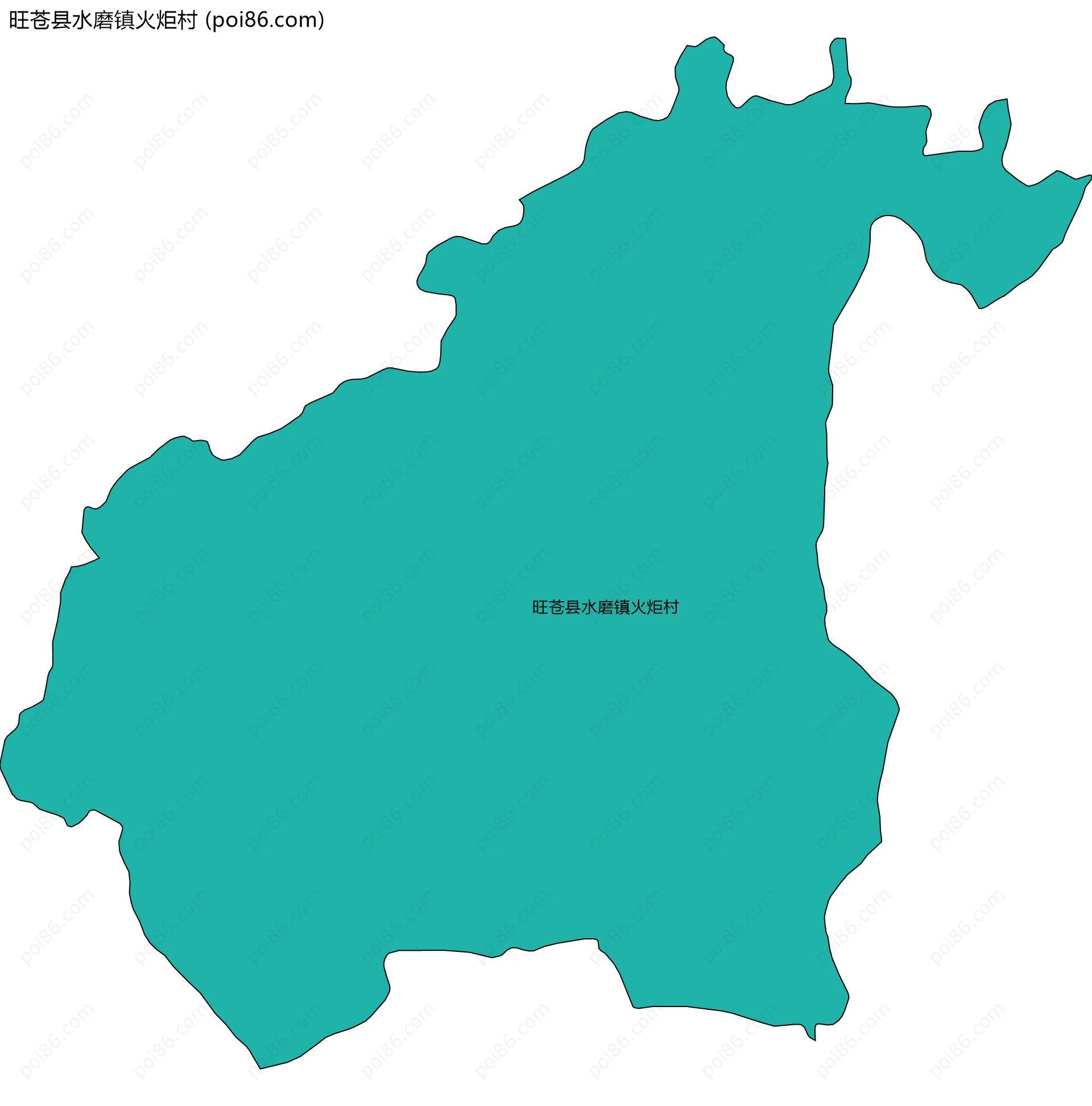 旺苍县水磨镇火炬村边界地图