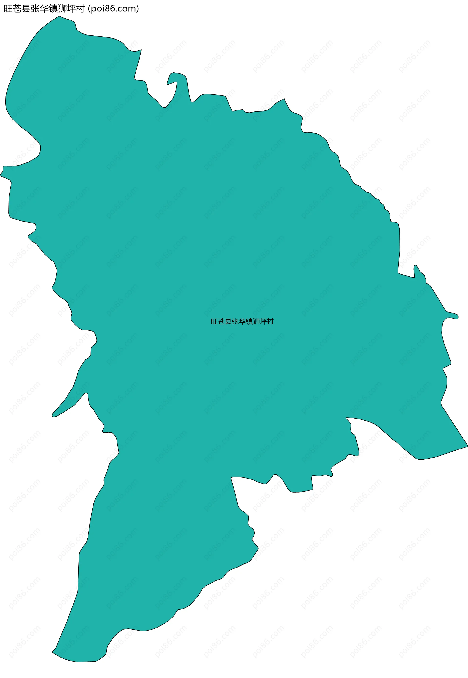 旺苍县张华镇狮坪村边界地图