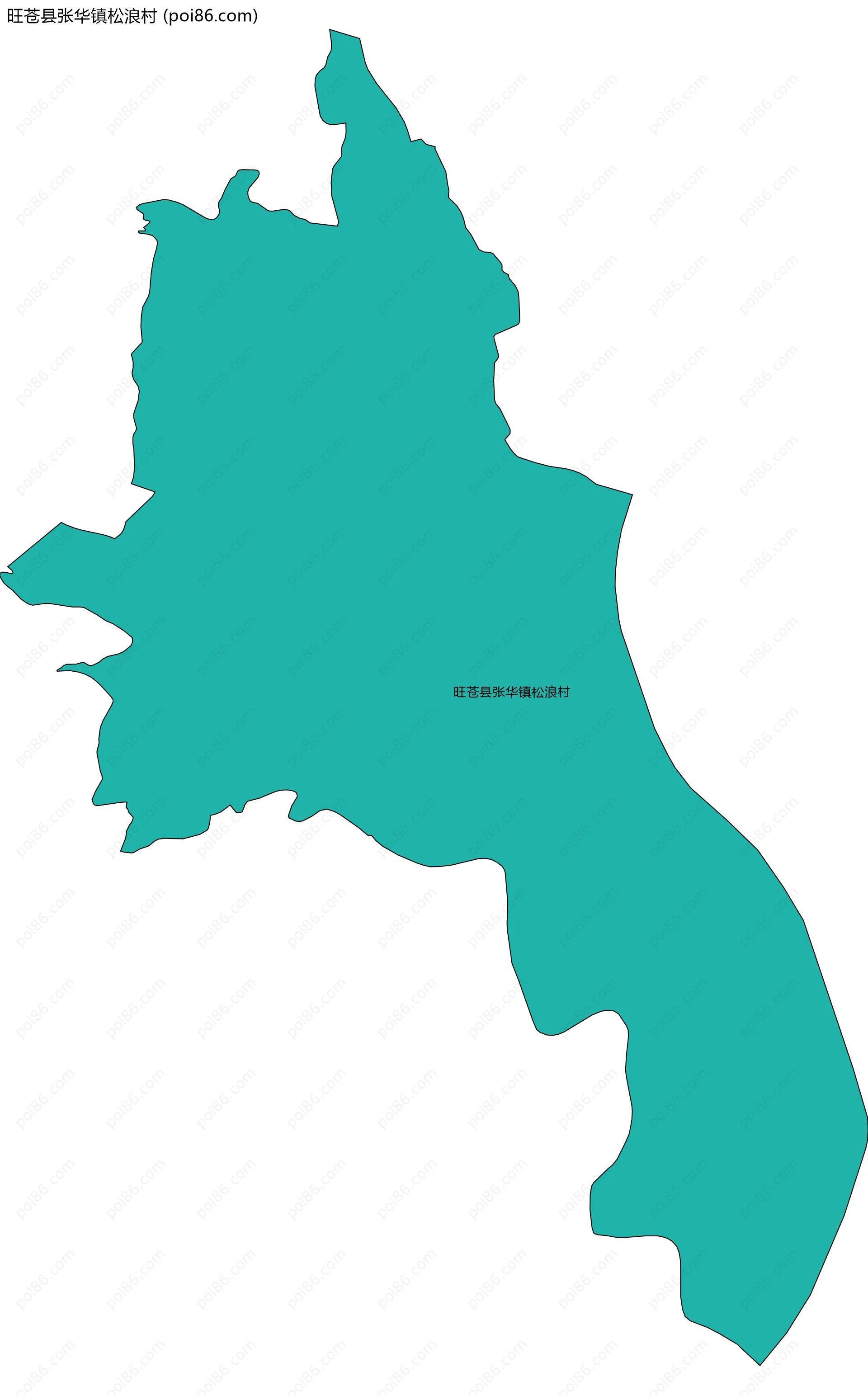 旺苍县张华镇松浪村边界地图