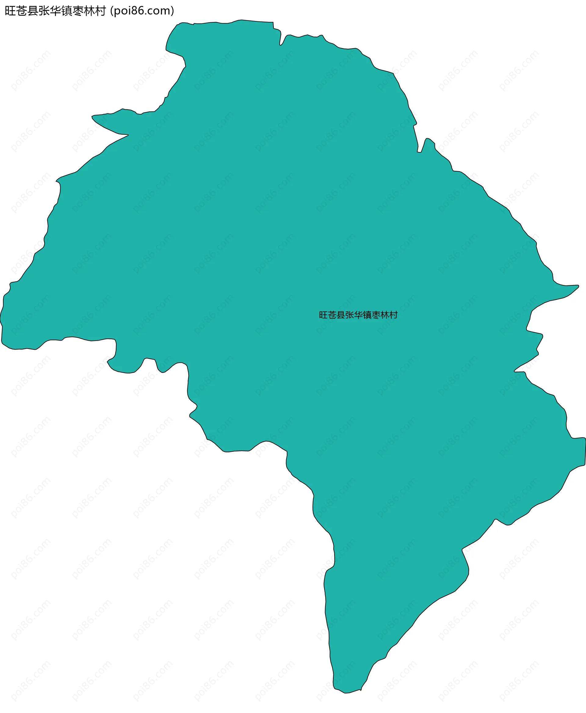 旺苍县张华镇枣林村边界地图