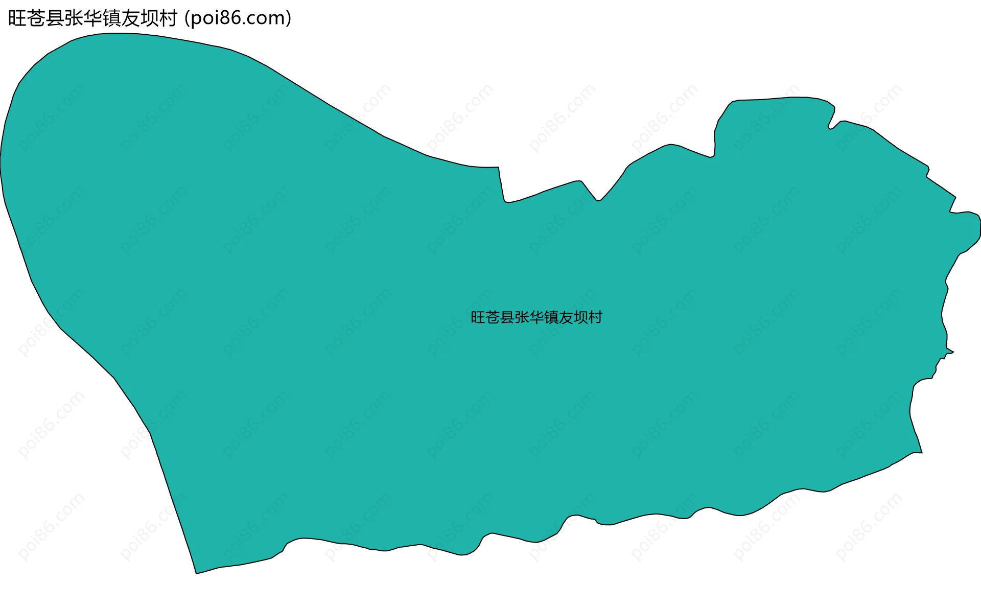 旺苍县张华镇友坝村边界地图