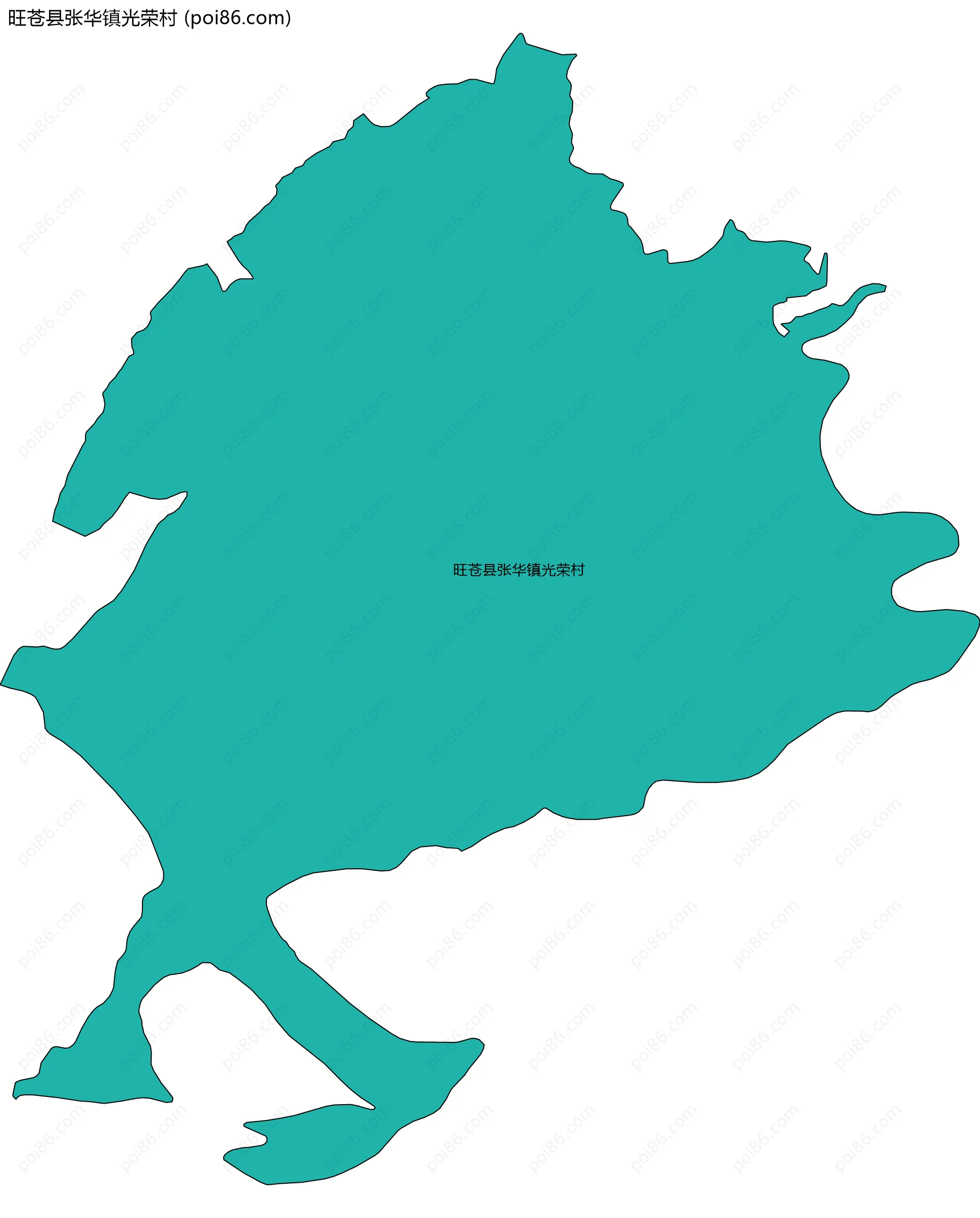 旺苍县张华镇光荣村边界地图