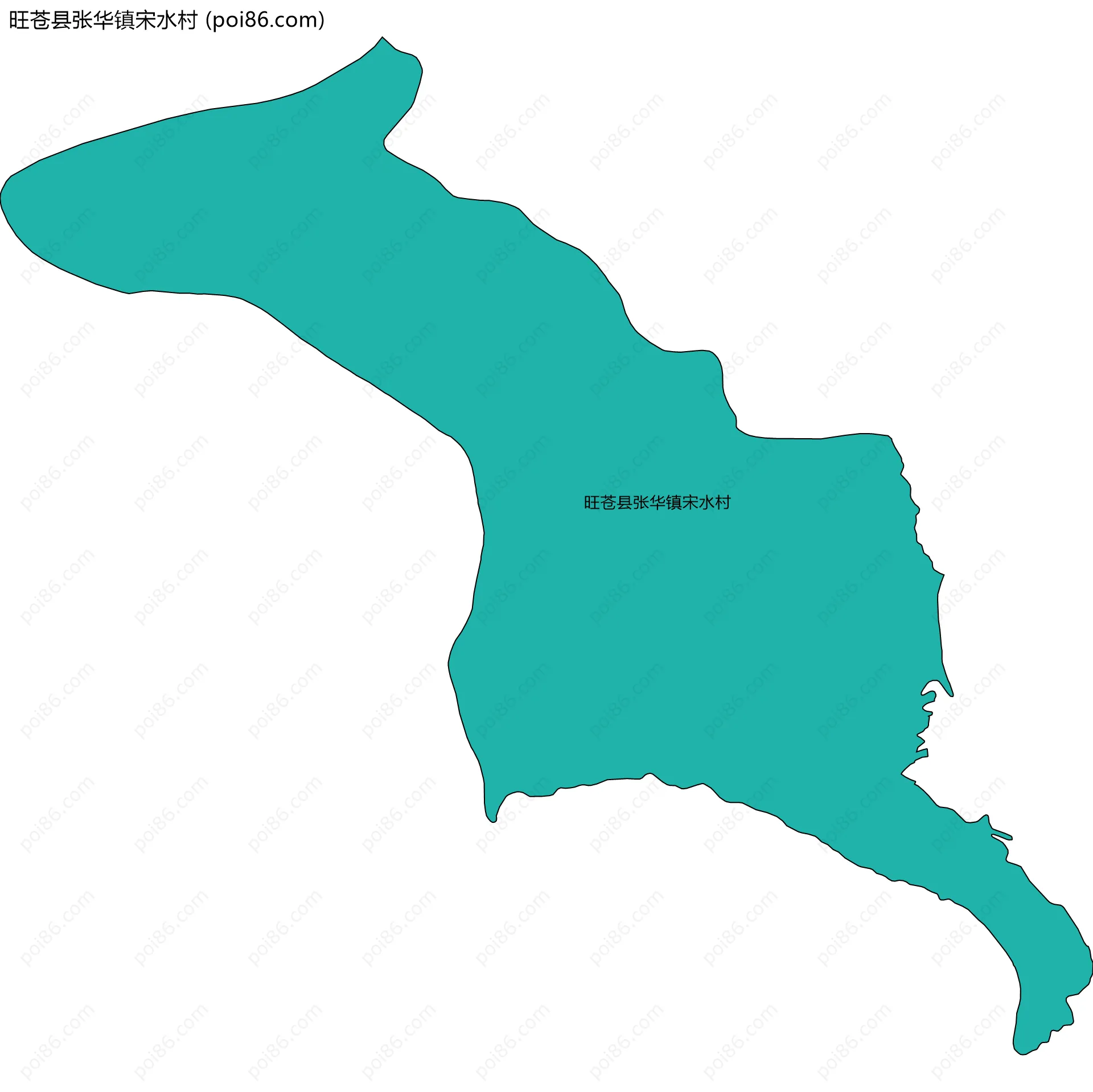 旺苍县张华镇宋水村边界地图